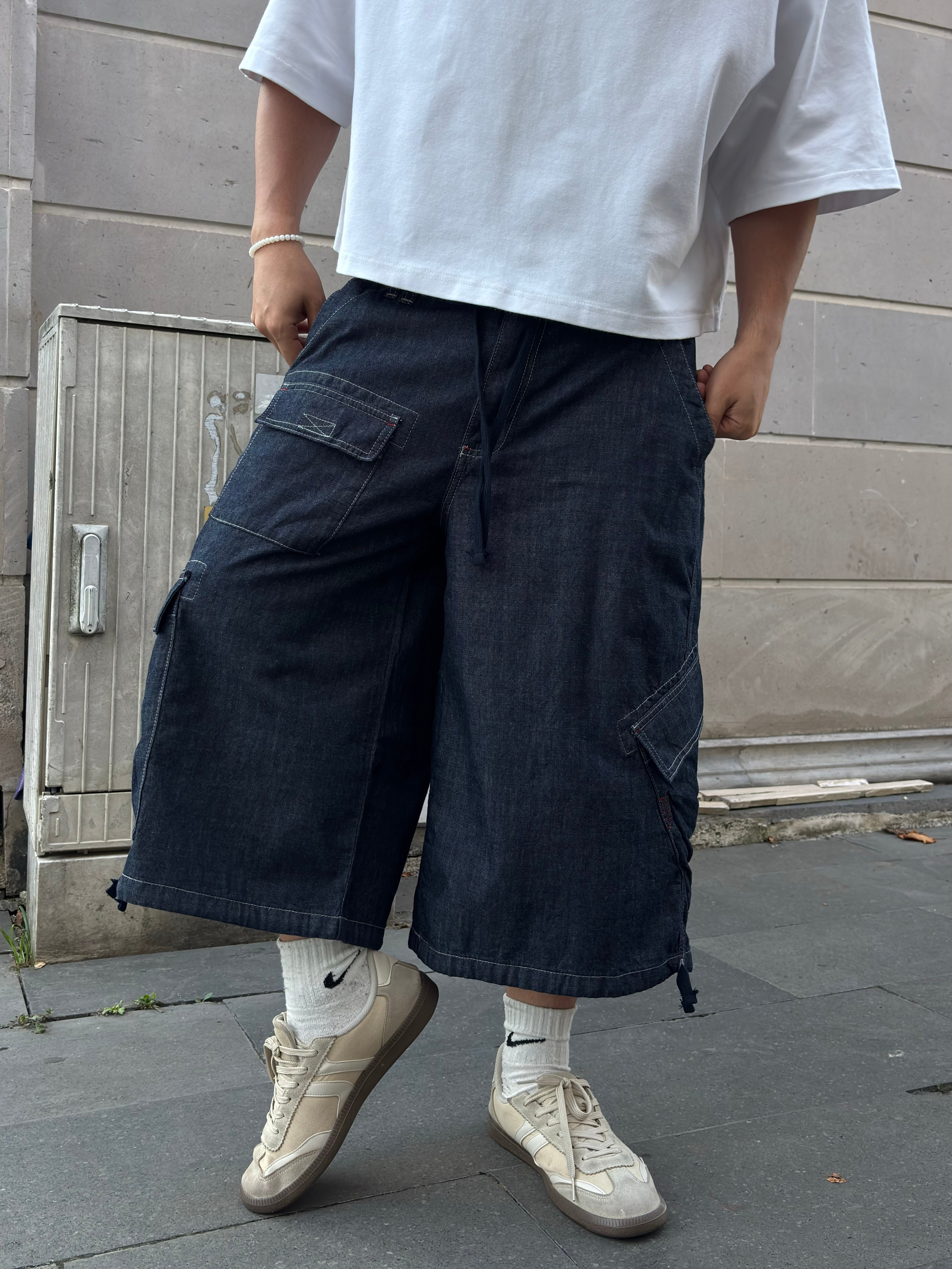 Premium Detroit Crop Pull-On Baggy Cargo Jorts