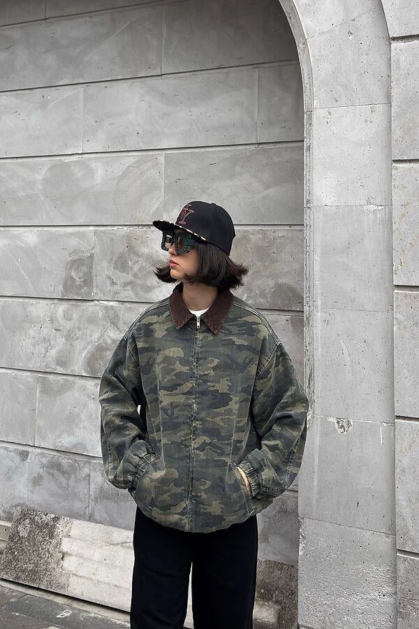 Premium Dex Camo Canvas Workwear Oversized Jacket