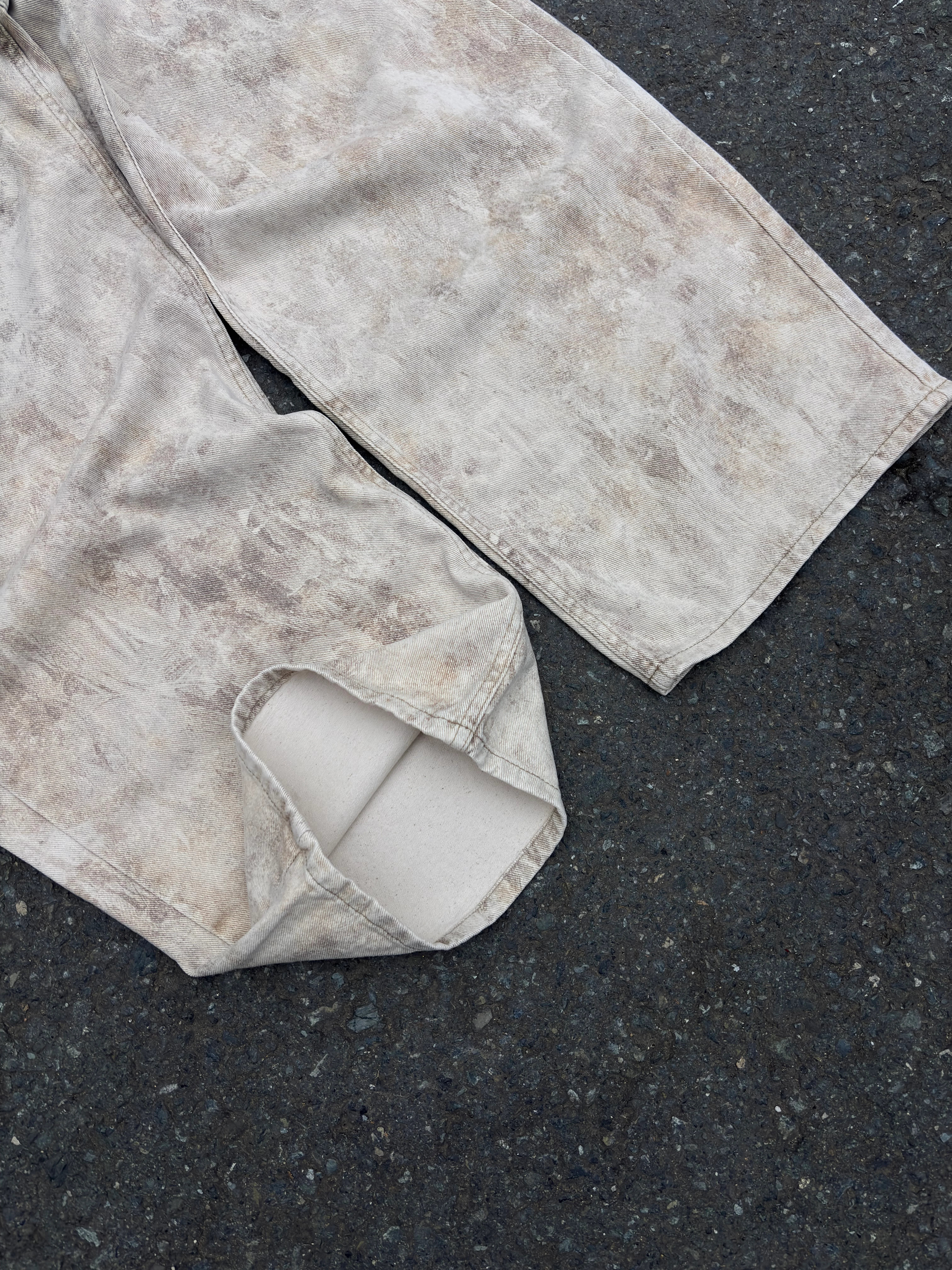 Premium Dirty Beige Buckle Back Ultra Baggy Pants