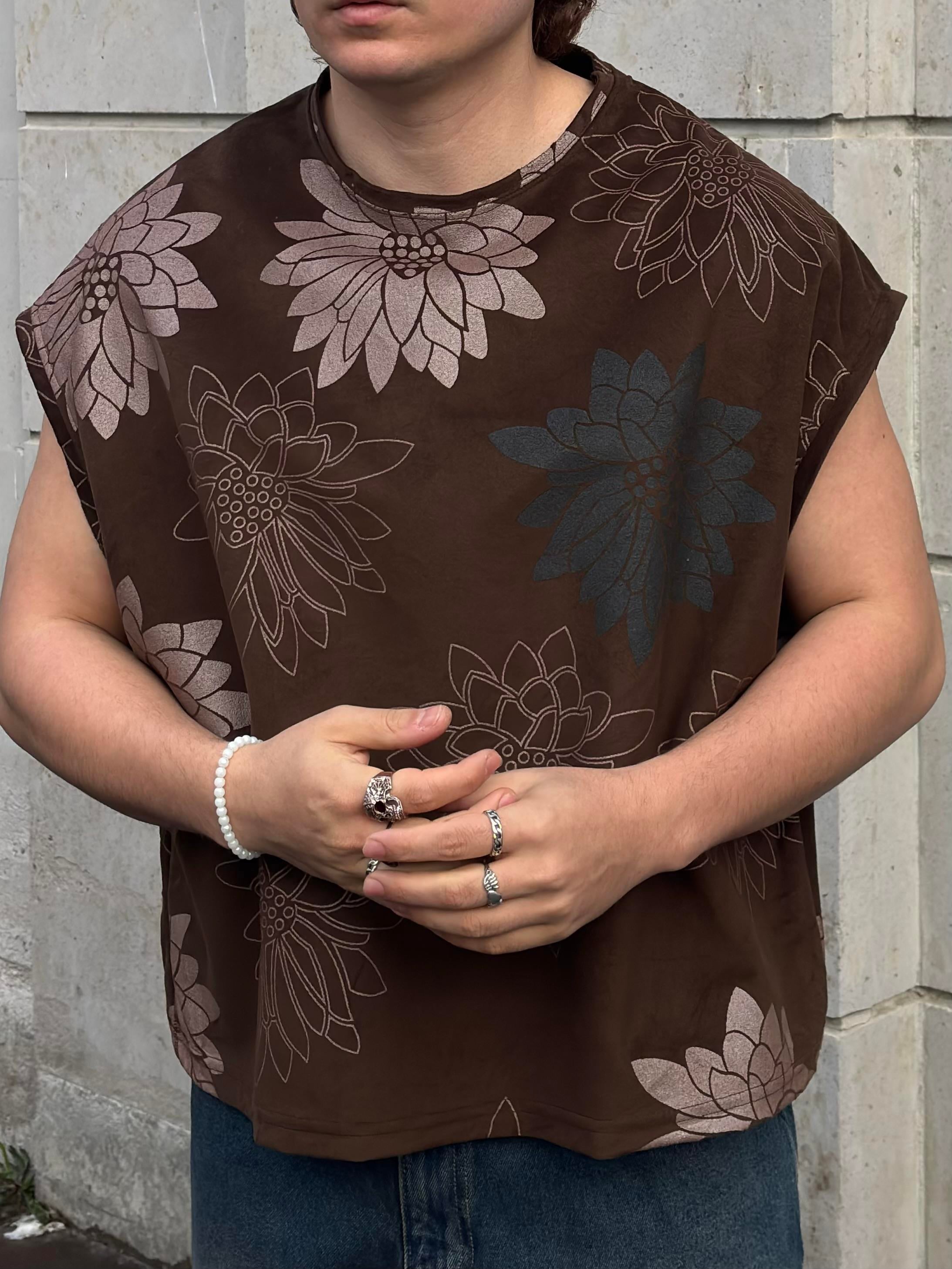 Premium Earthly Petals Flora Extreme  Oversized Sıfır Kol T-shirt