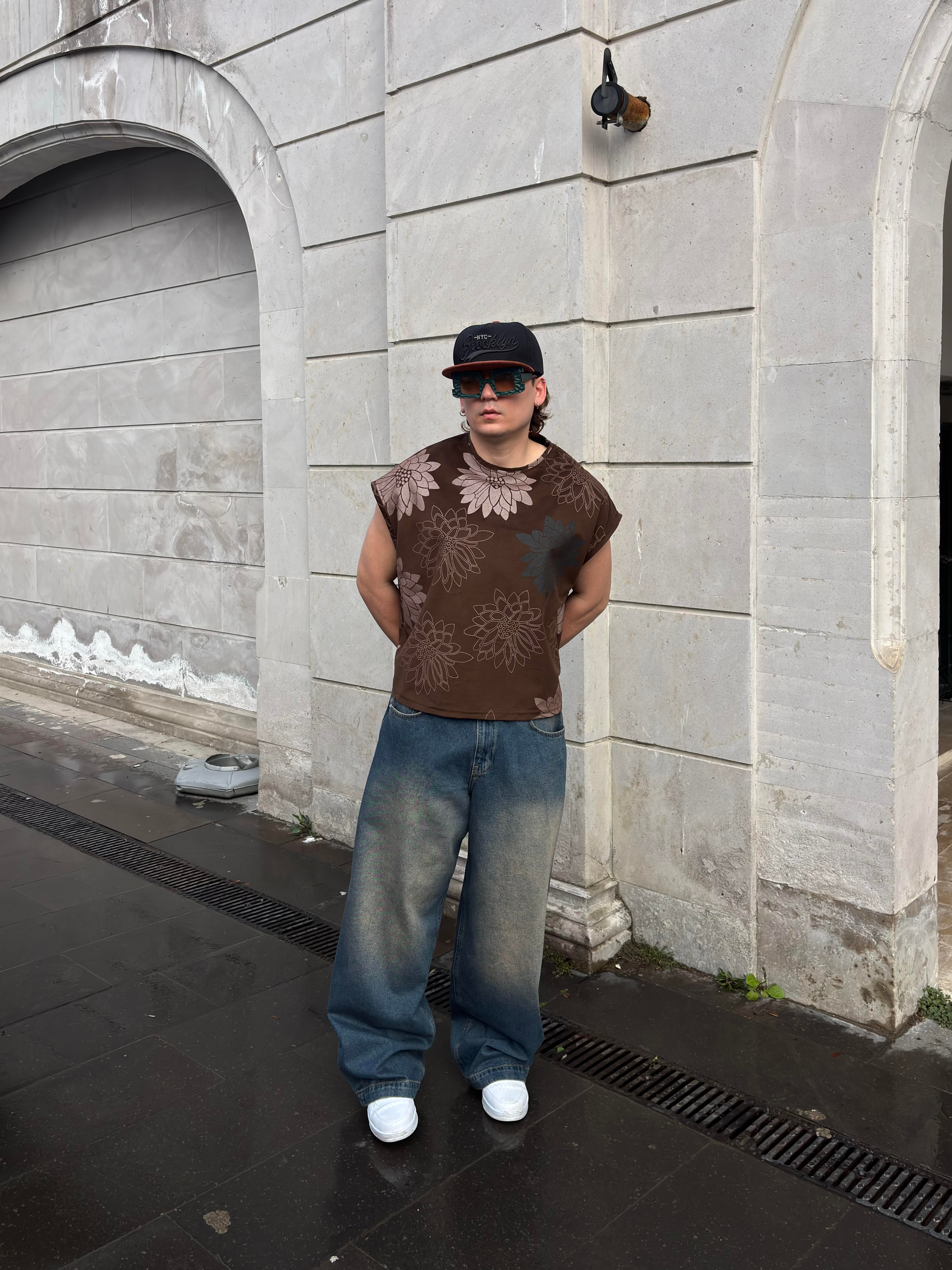 Premium Earthly Petals Flora Extreme  Oversized Sıfır Kol T-shirt