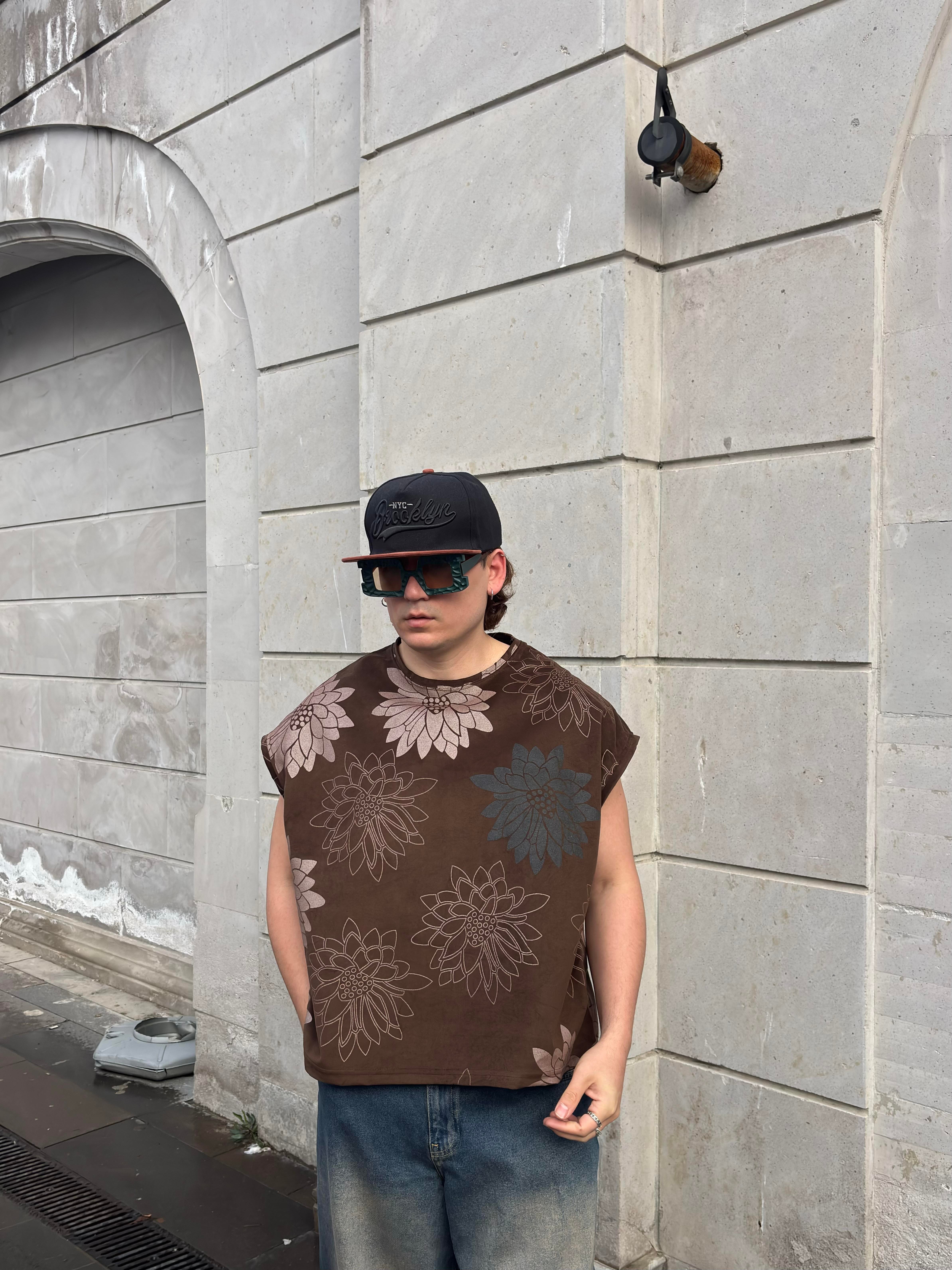 Premium Earthly Petals Flora Extreme  Oversized Sıfır Kol T-shirt