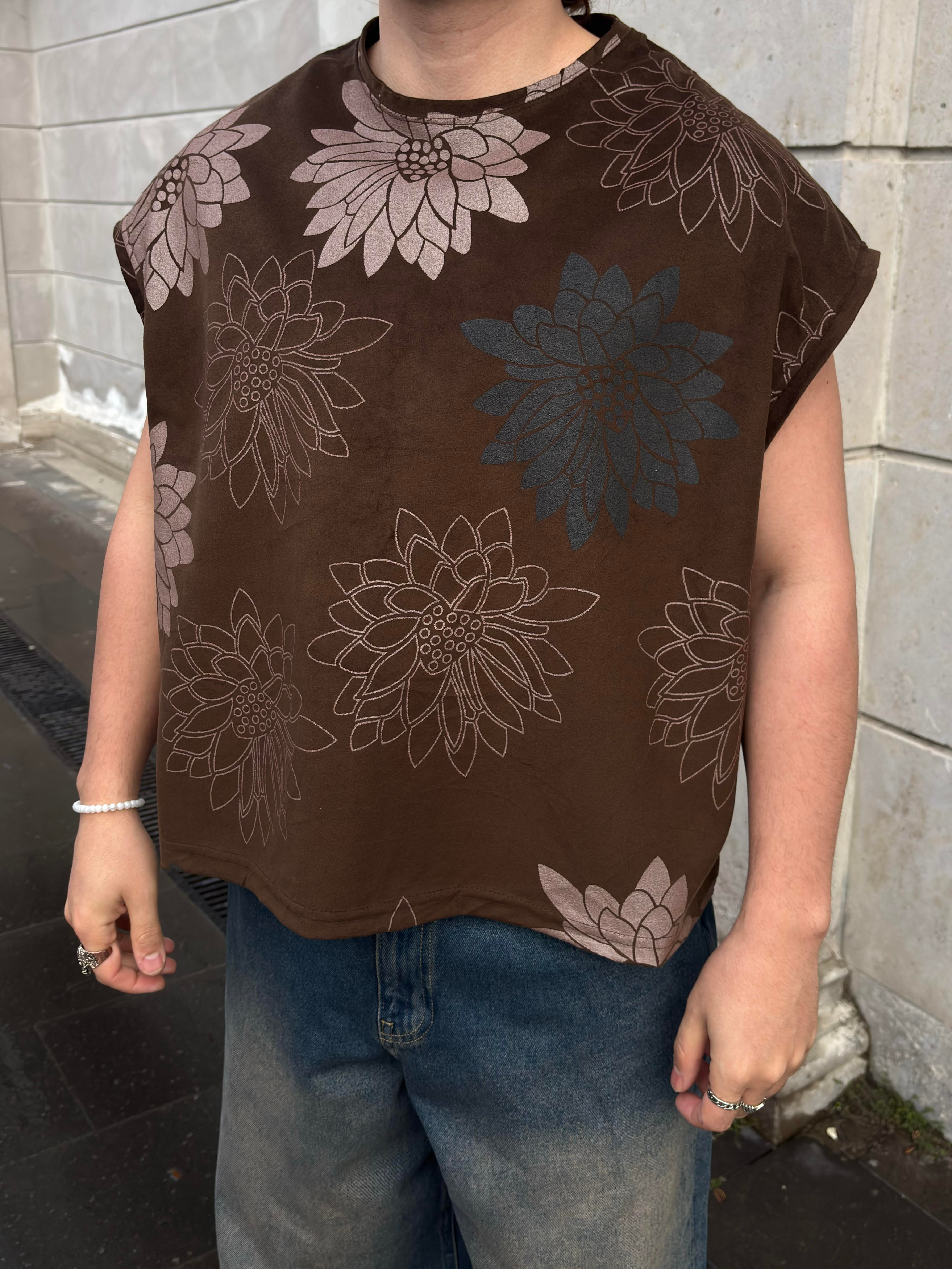 Premium Earthly Petals Flora Extreme  Oversized Sıfır Kol T-shirt