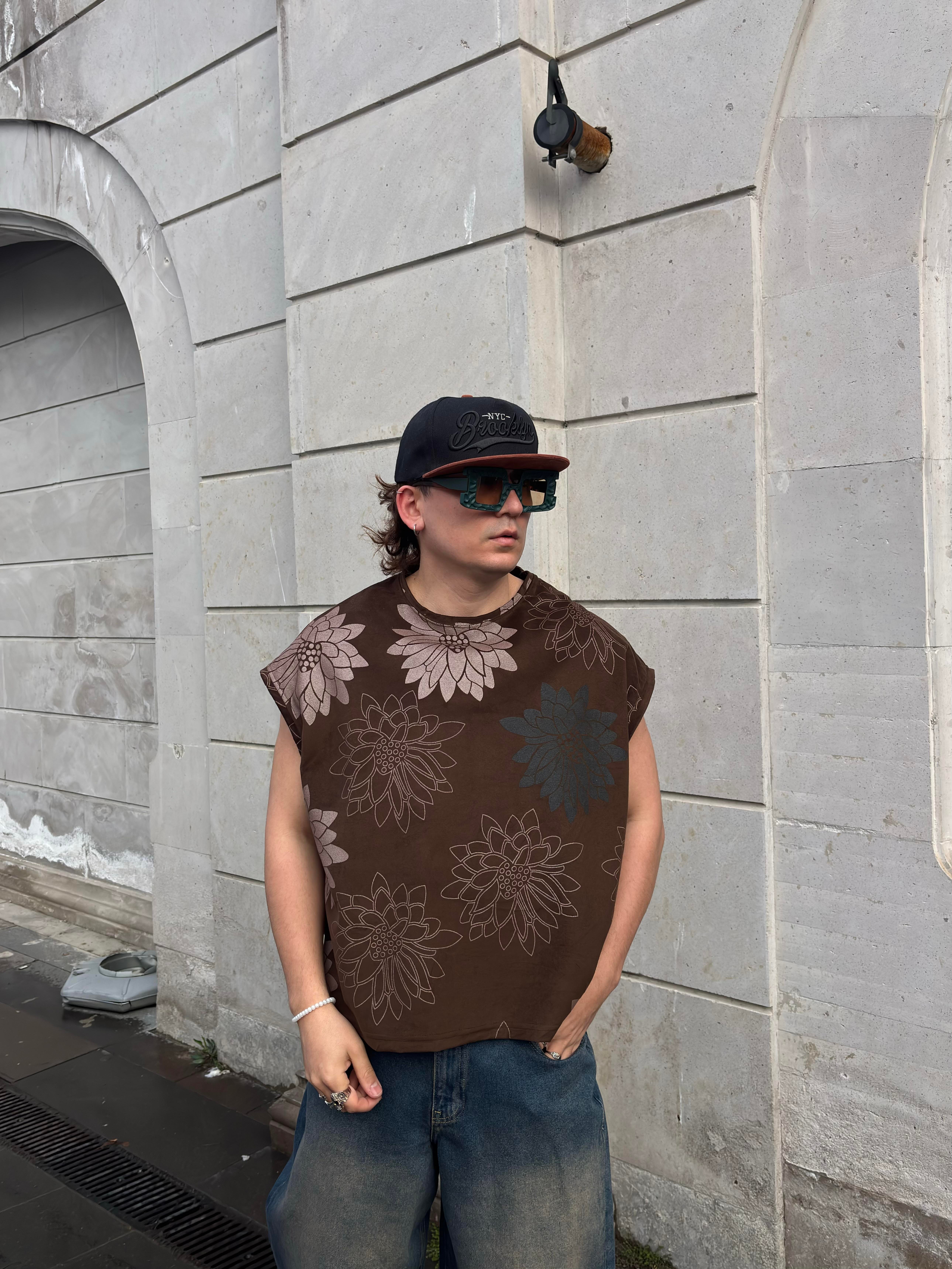 Premium Earthly Petals Flora Extreme  Oversized Sıfır Kol T-shirt