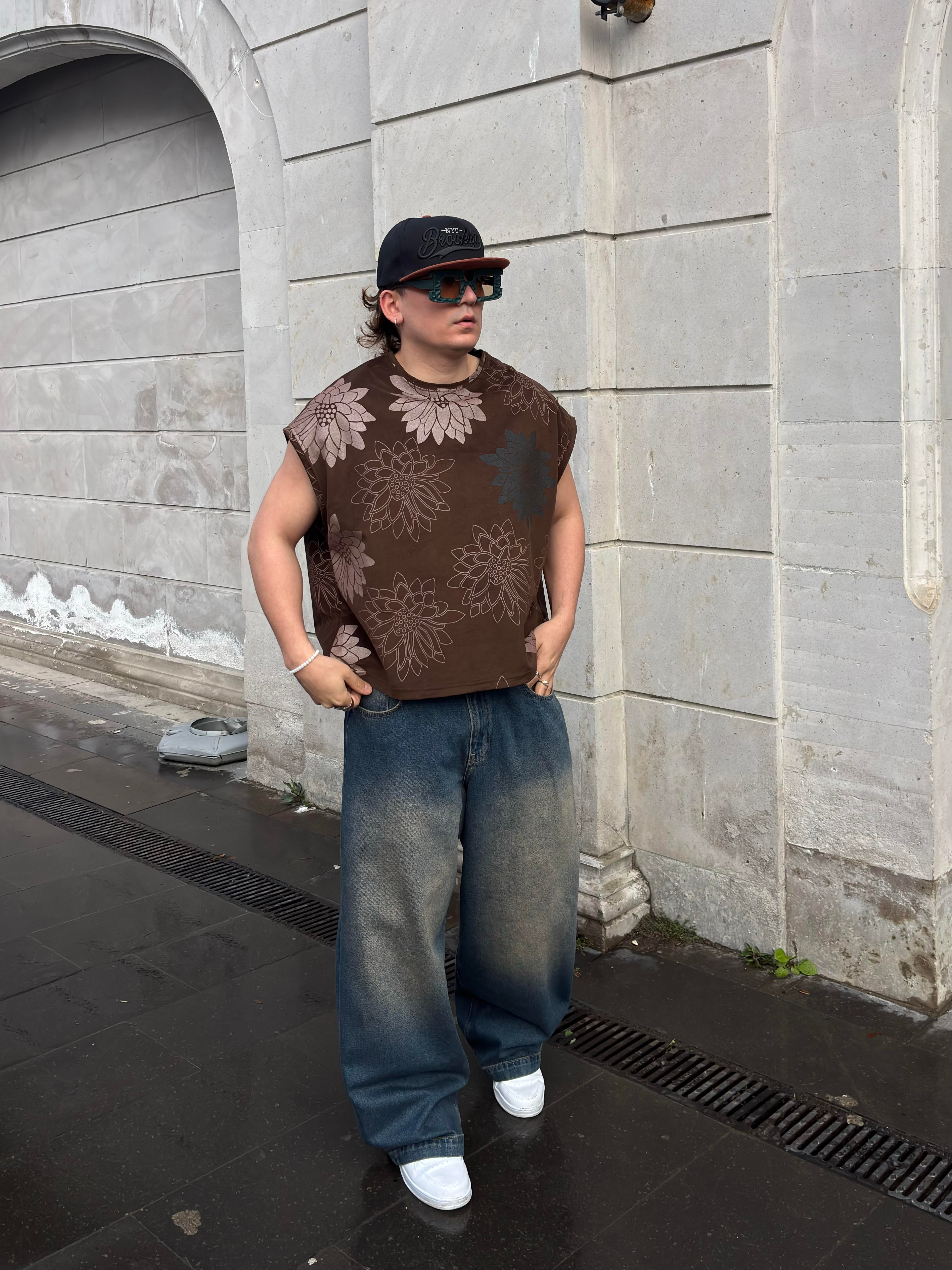 Premium Earthly Petals Flora Extreme  Oversized Sıfır Kol T-shirt