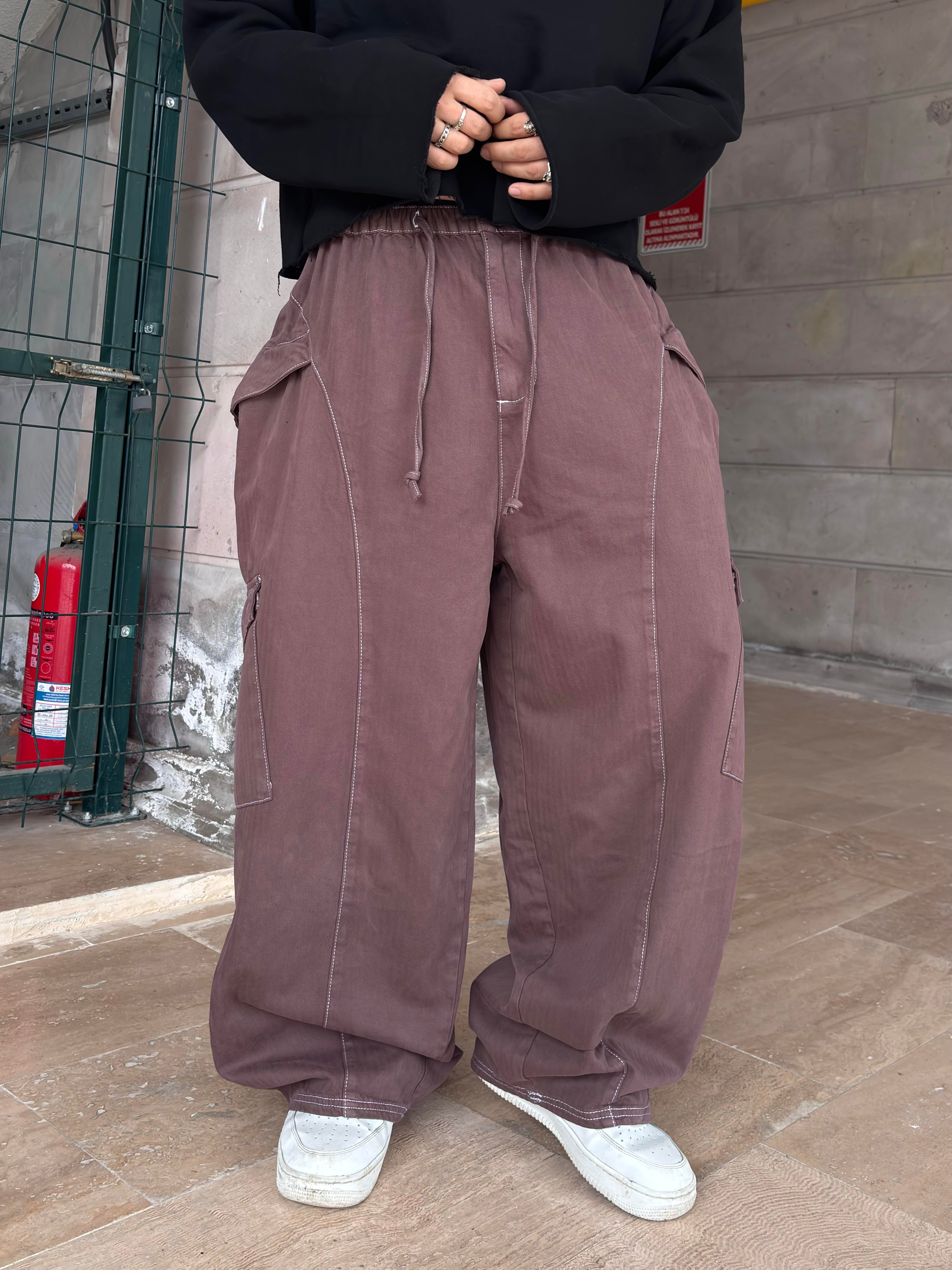 Premium Ekstreme Baggy Tie Peppercorn Cargo Pants