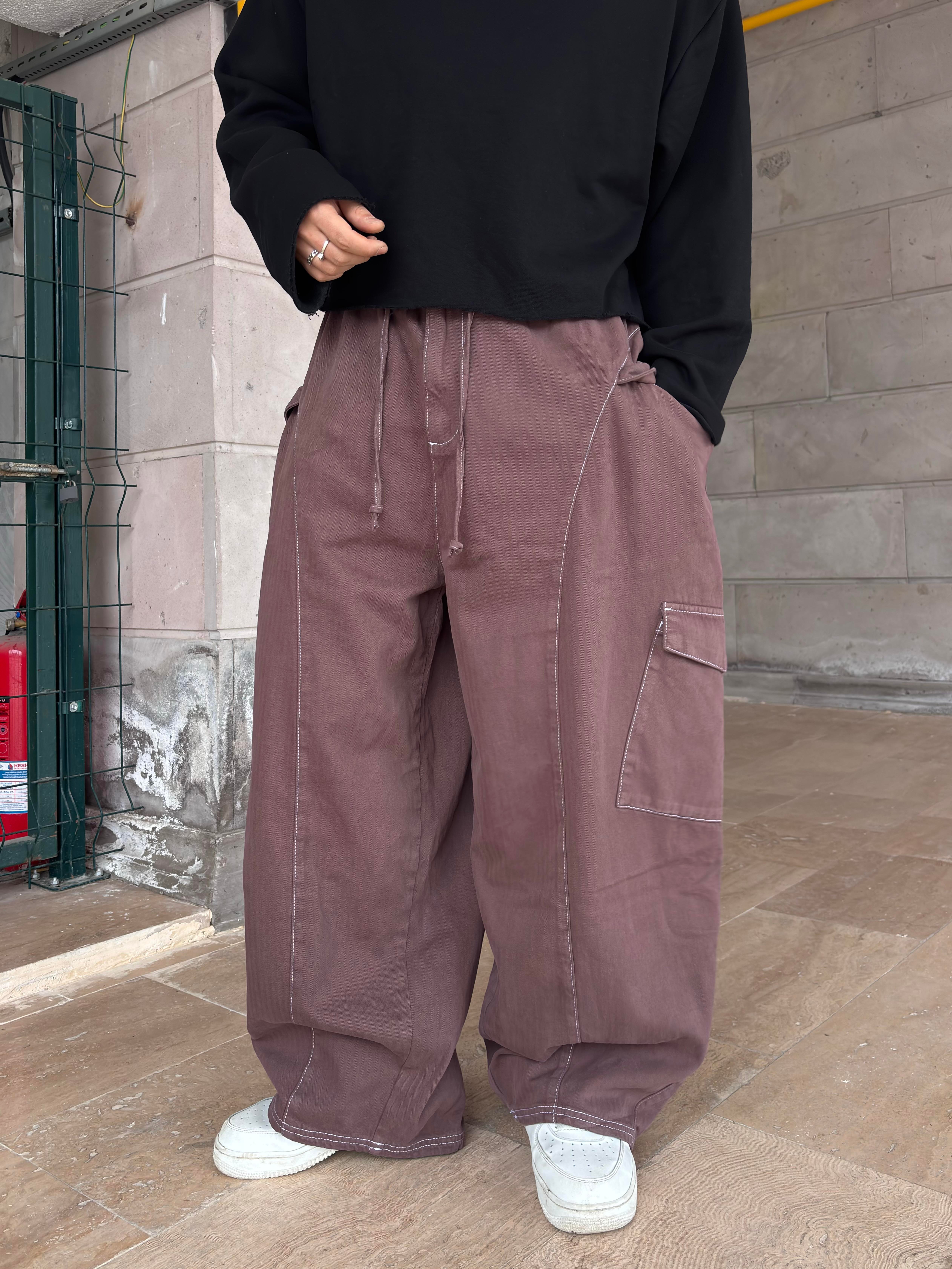 Premium Ekstreme Baggy Tie Peppercorn Cargo Pants
