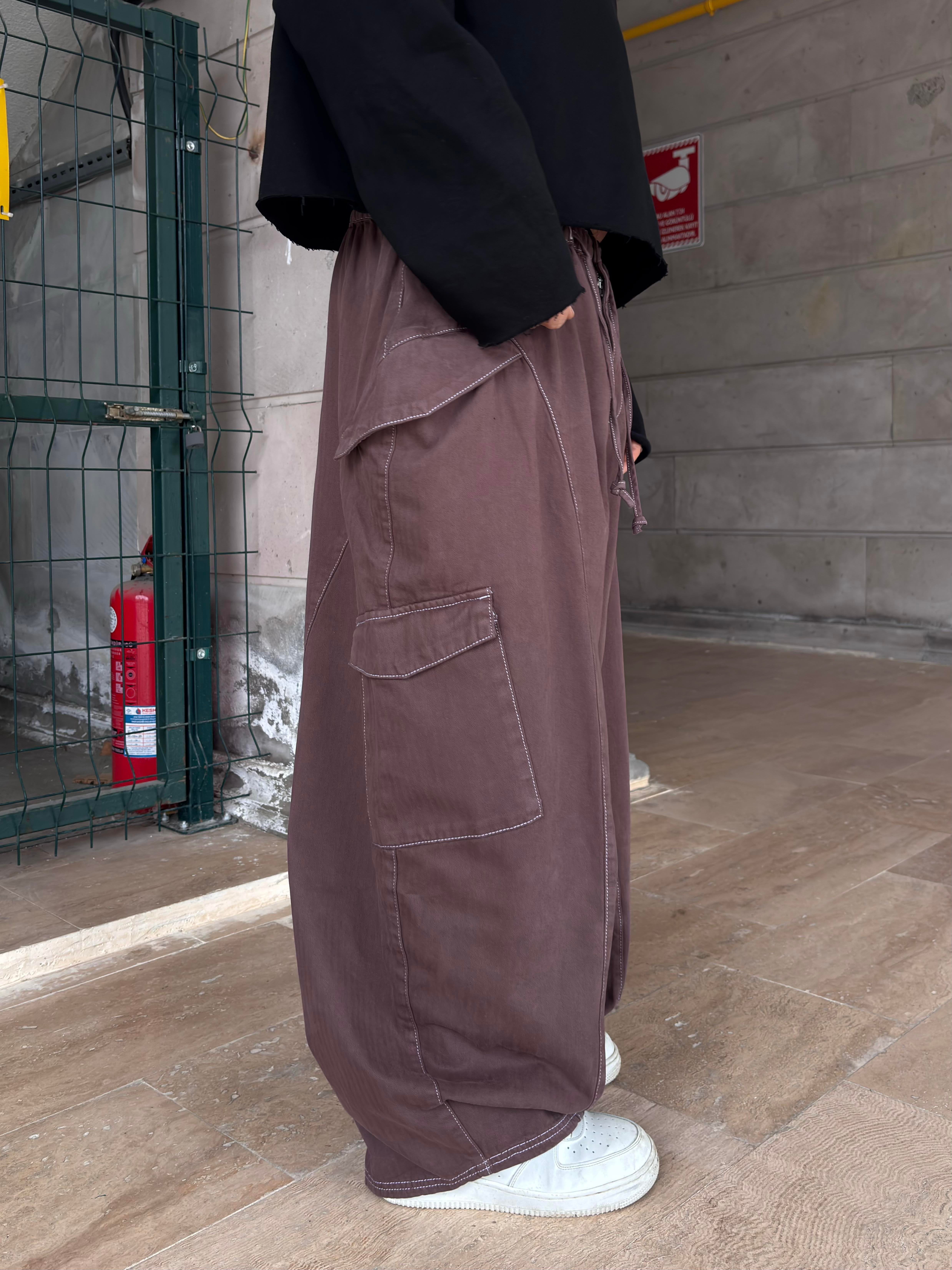 Premium Ekstreme Baggy Tie Peppercorn Cargo Pants