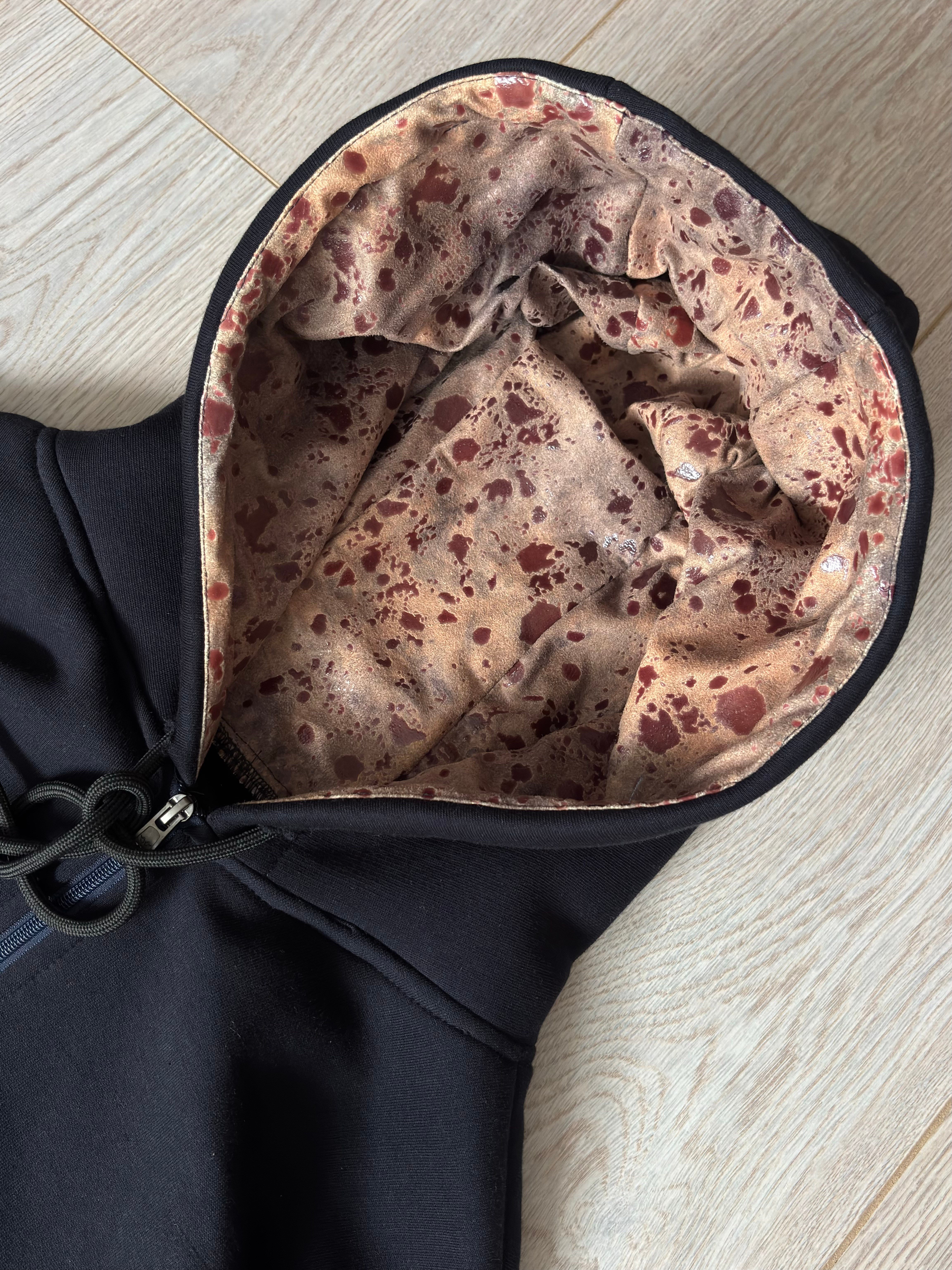 Premium Gem-Marble Dark Navy Zip Oversize Hoodie
