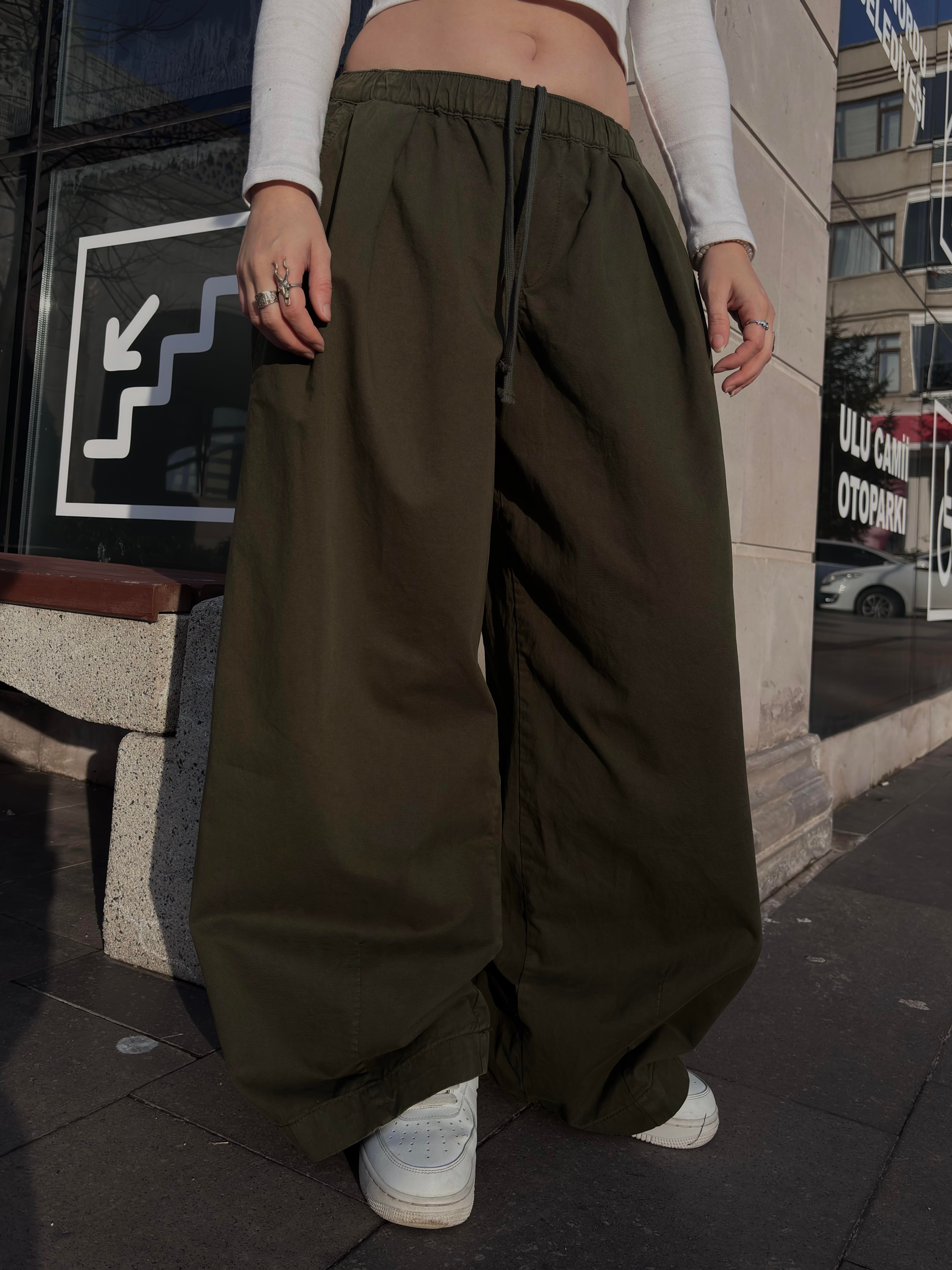Premium Green Bobbi Baggy Cocoon Pants
