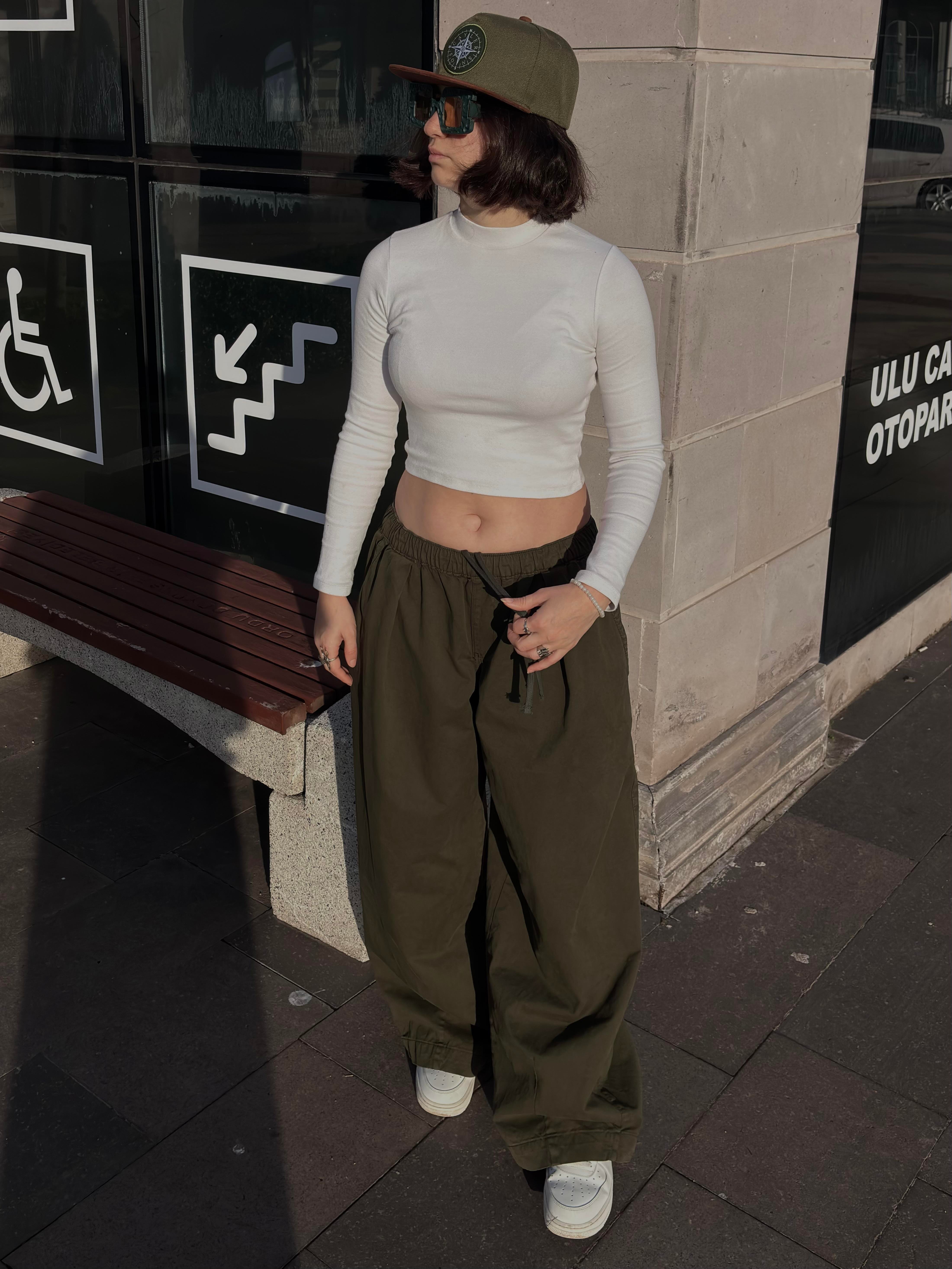 Premium Green Bobbi Baggy Cocoon Pants