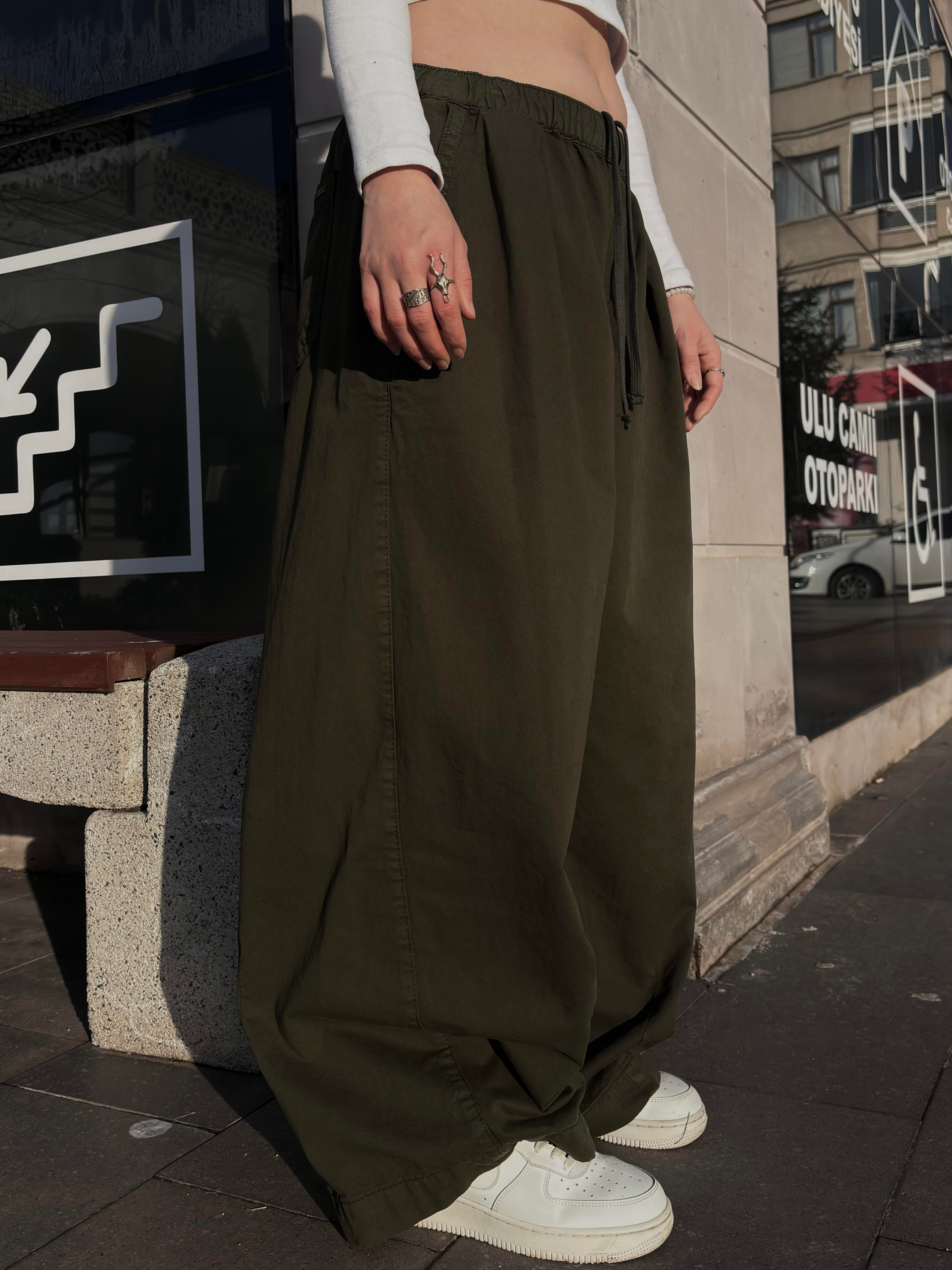 Premium Green Bobbi Baggy Cocoon Pants