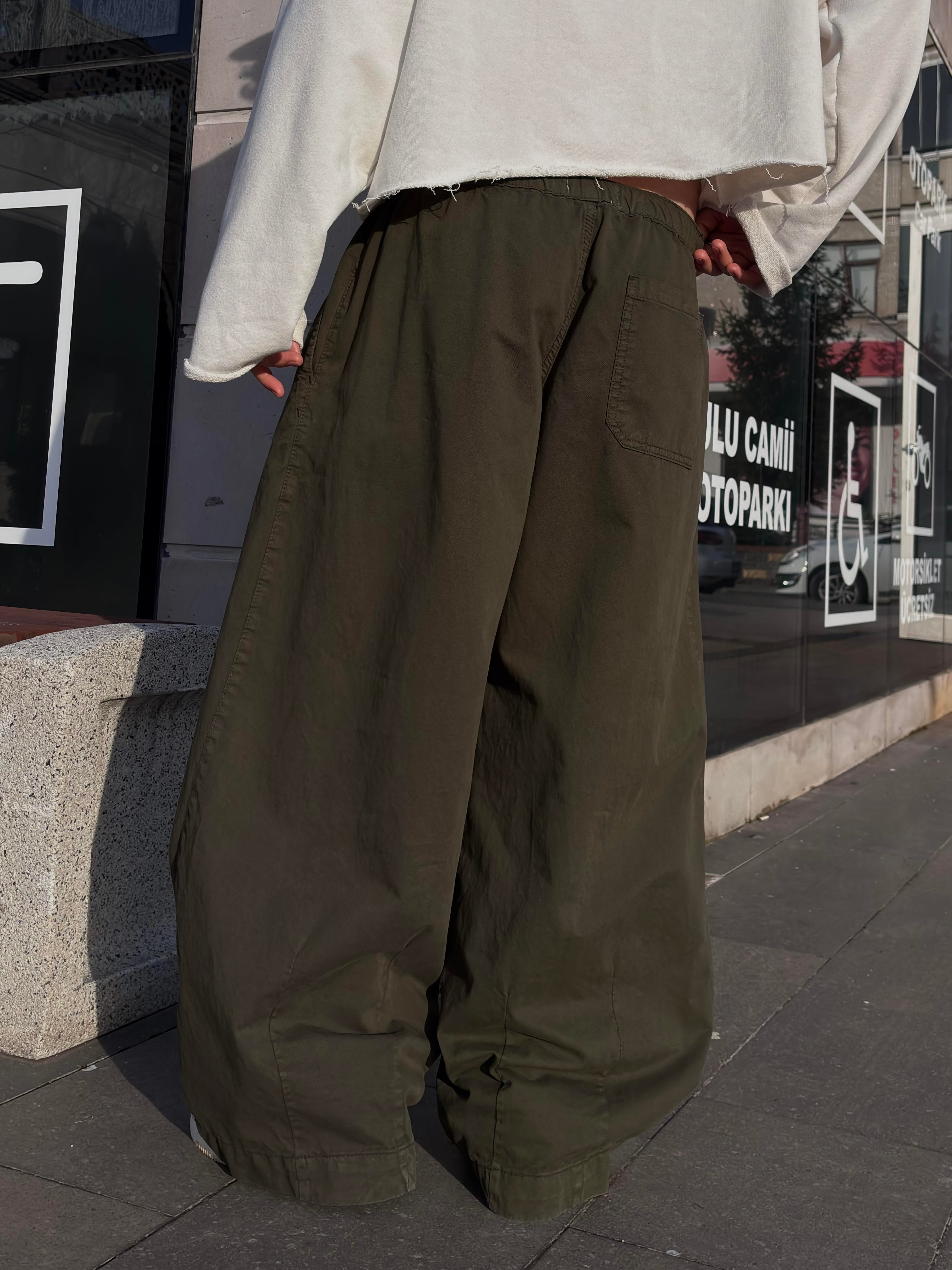 Premium Green Bobbi Baggy Cocoon Pants