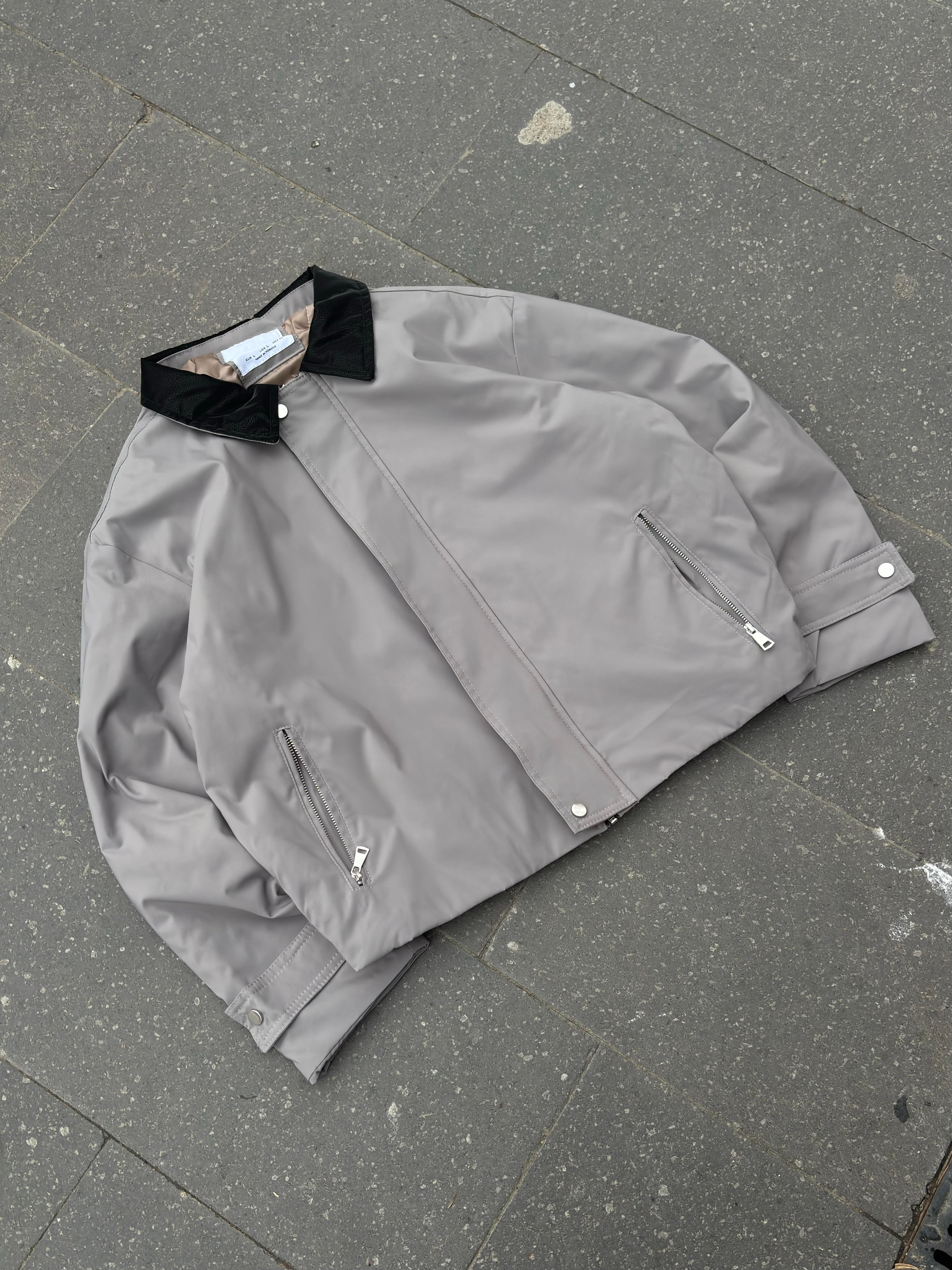Premium Grey Hafif Dolgulu Mevsimlik Urban Ceket