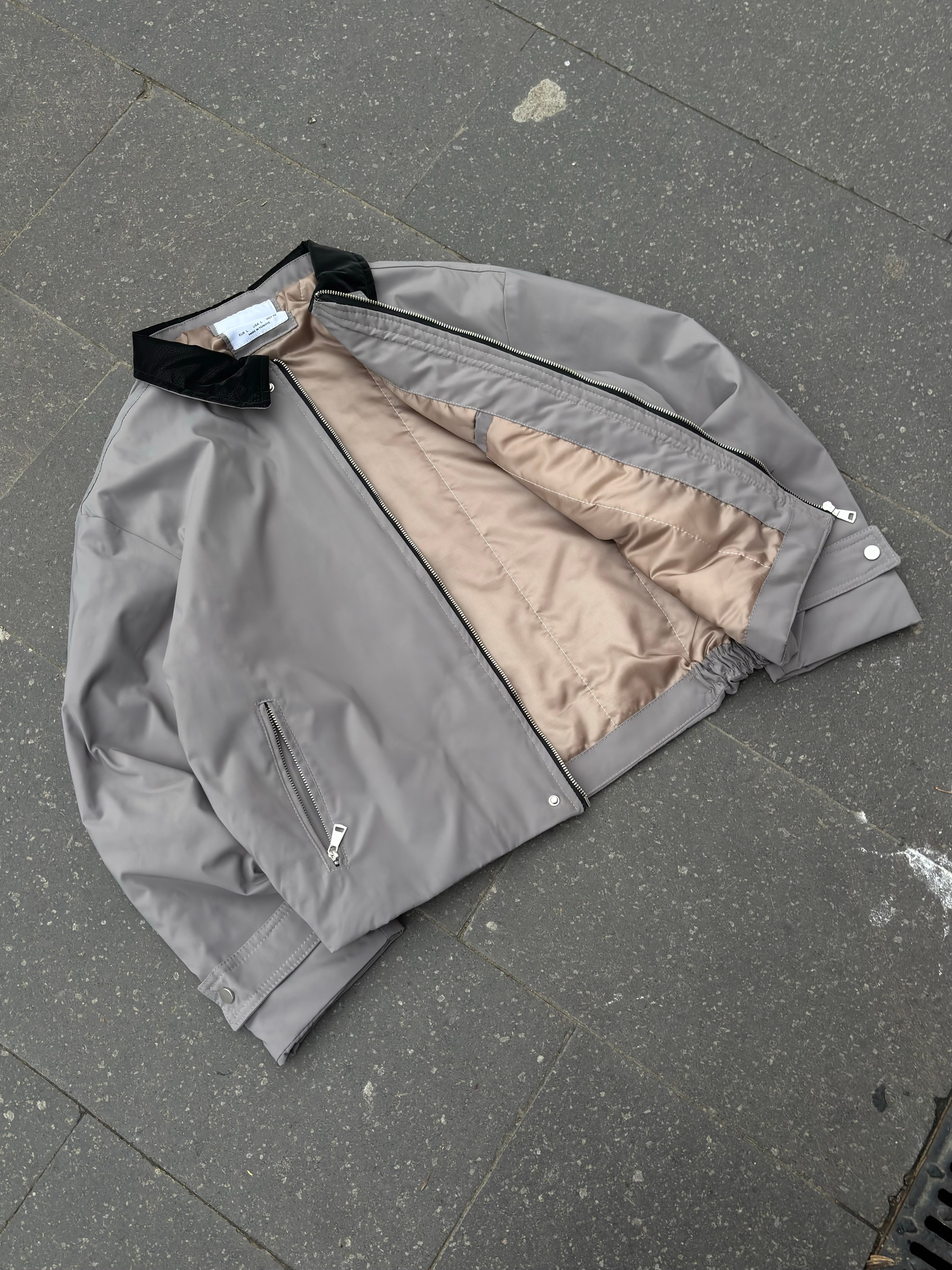Premium Grey Hafif Dolgulu Mevsimlik Urban Ceket