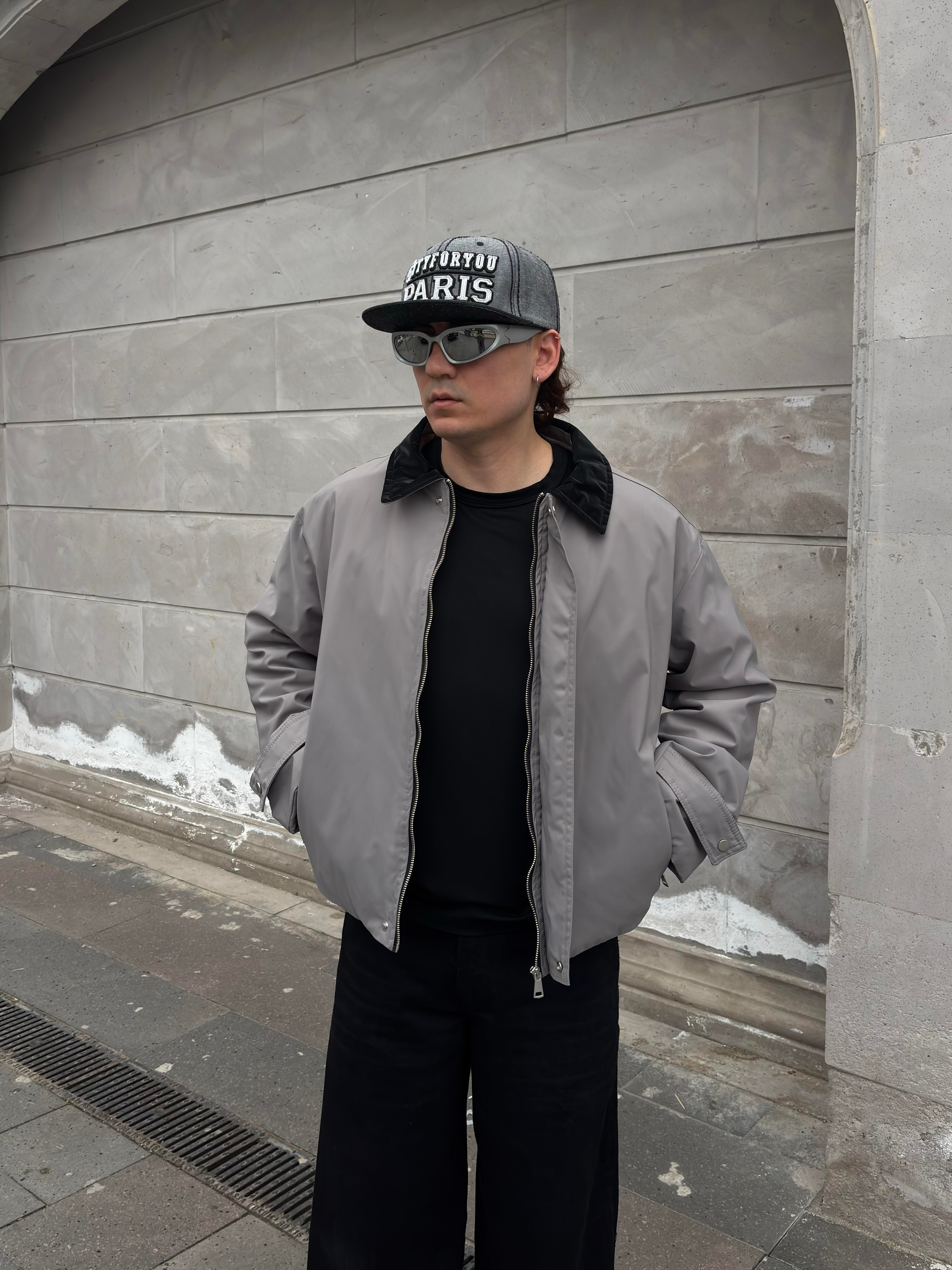 Premium Grey Hafif Dolgulu Mevsimlik Urban Ceket