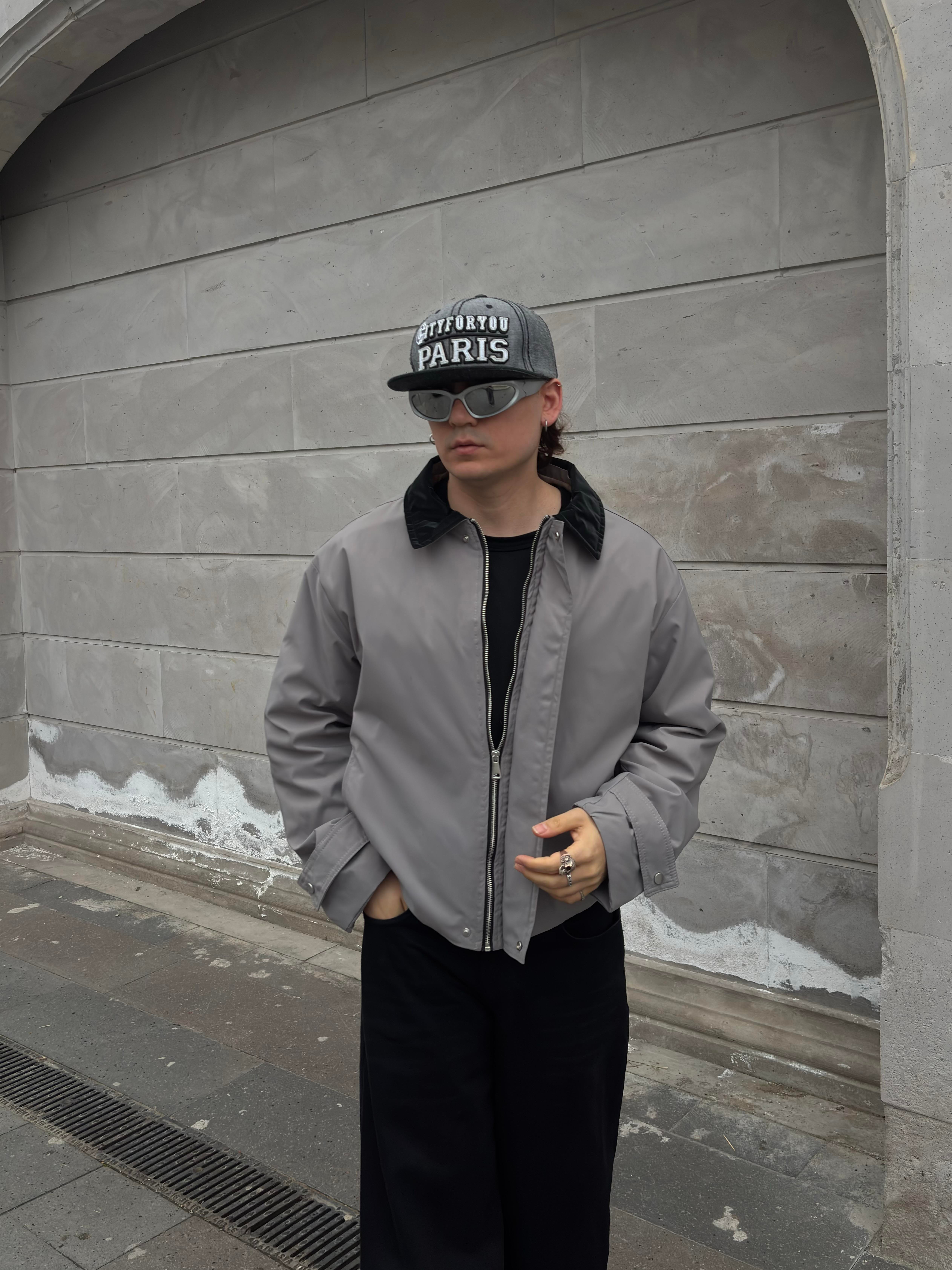 Premium Grey Hafif Dolgulu Mevsimlik Urban Ceket