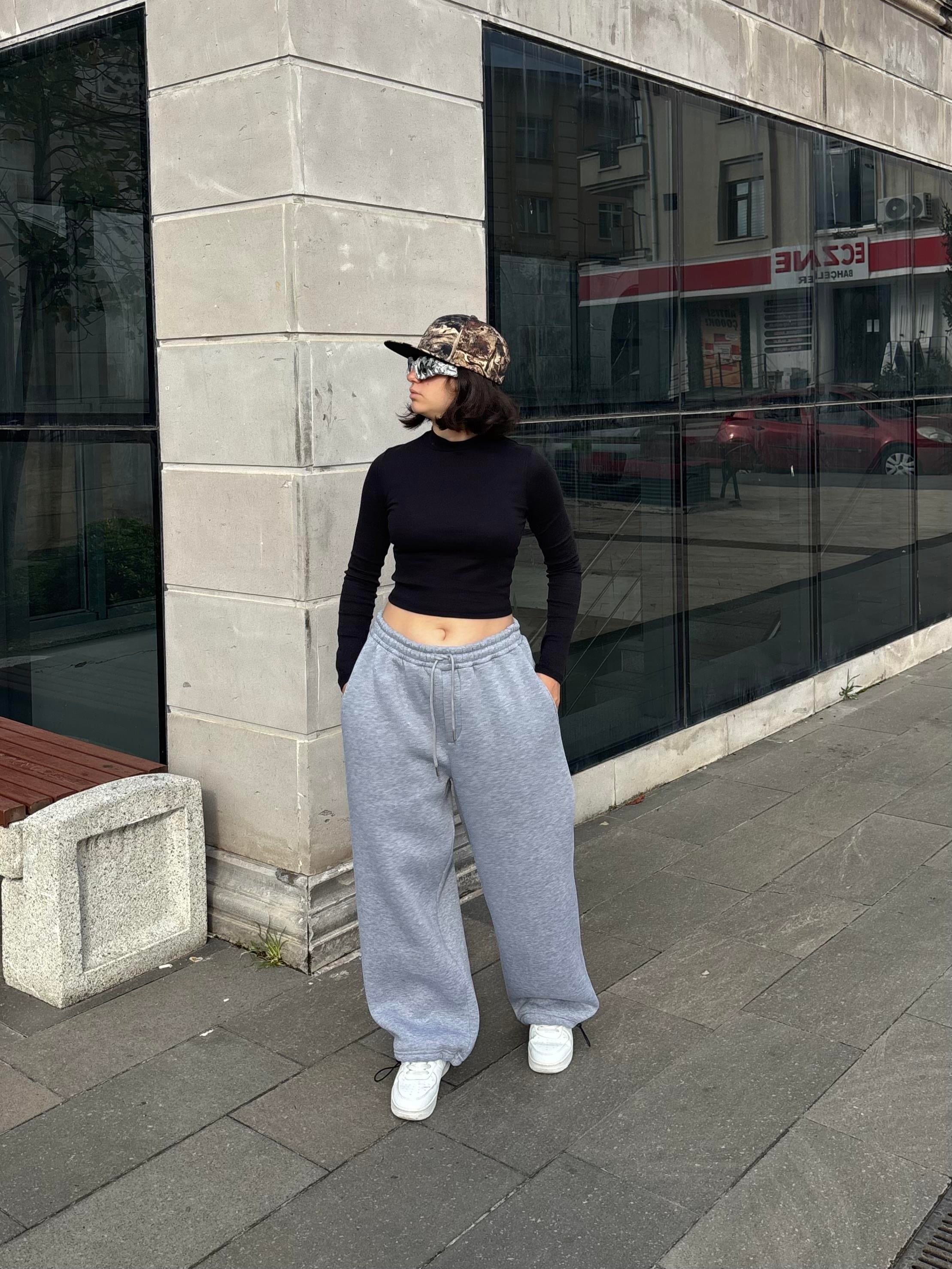 Premium Grey Tone Baggy Eşofman Altı