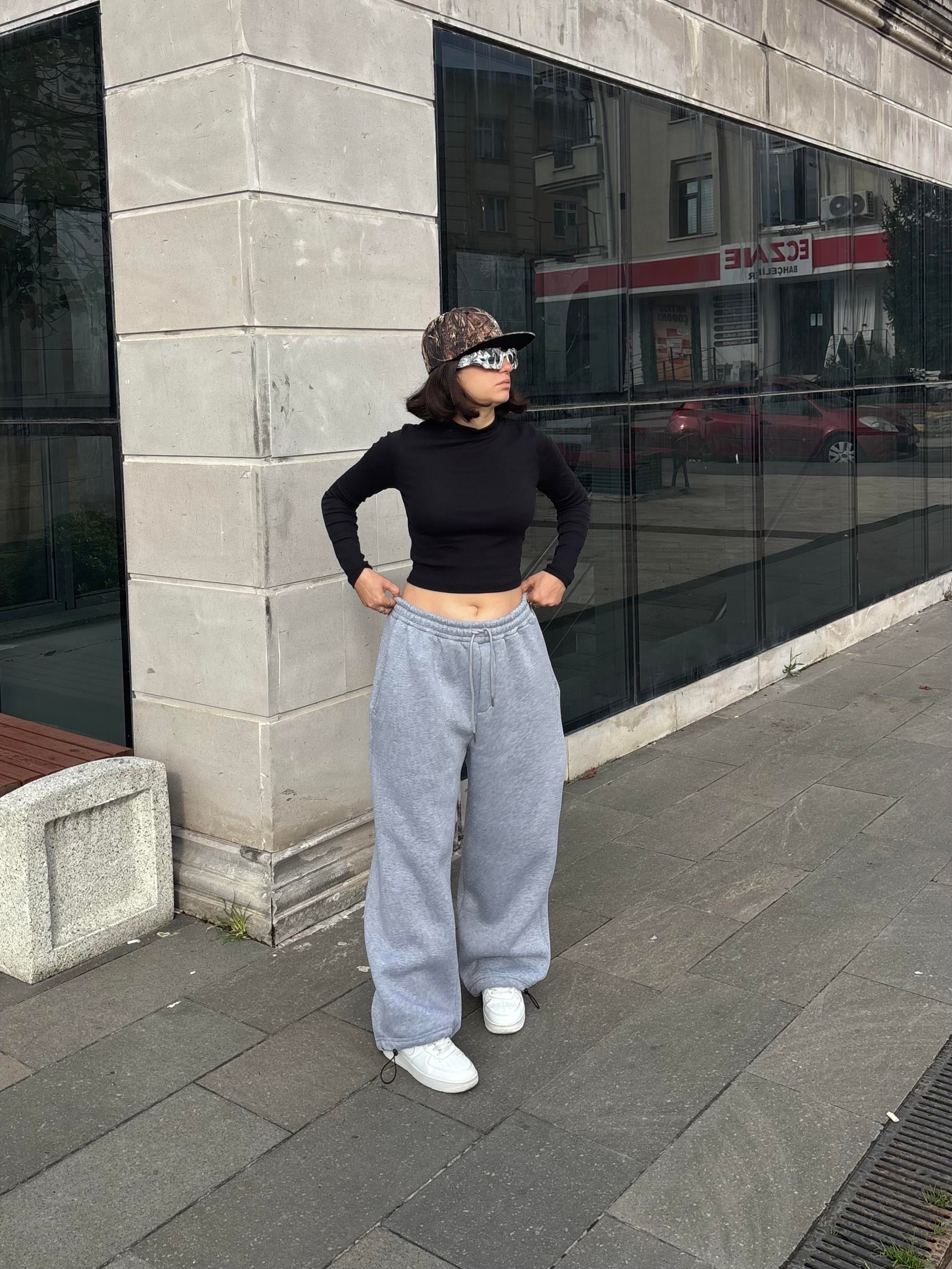 Premium Grey Tone Baggy Eşofman Altı