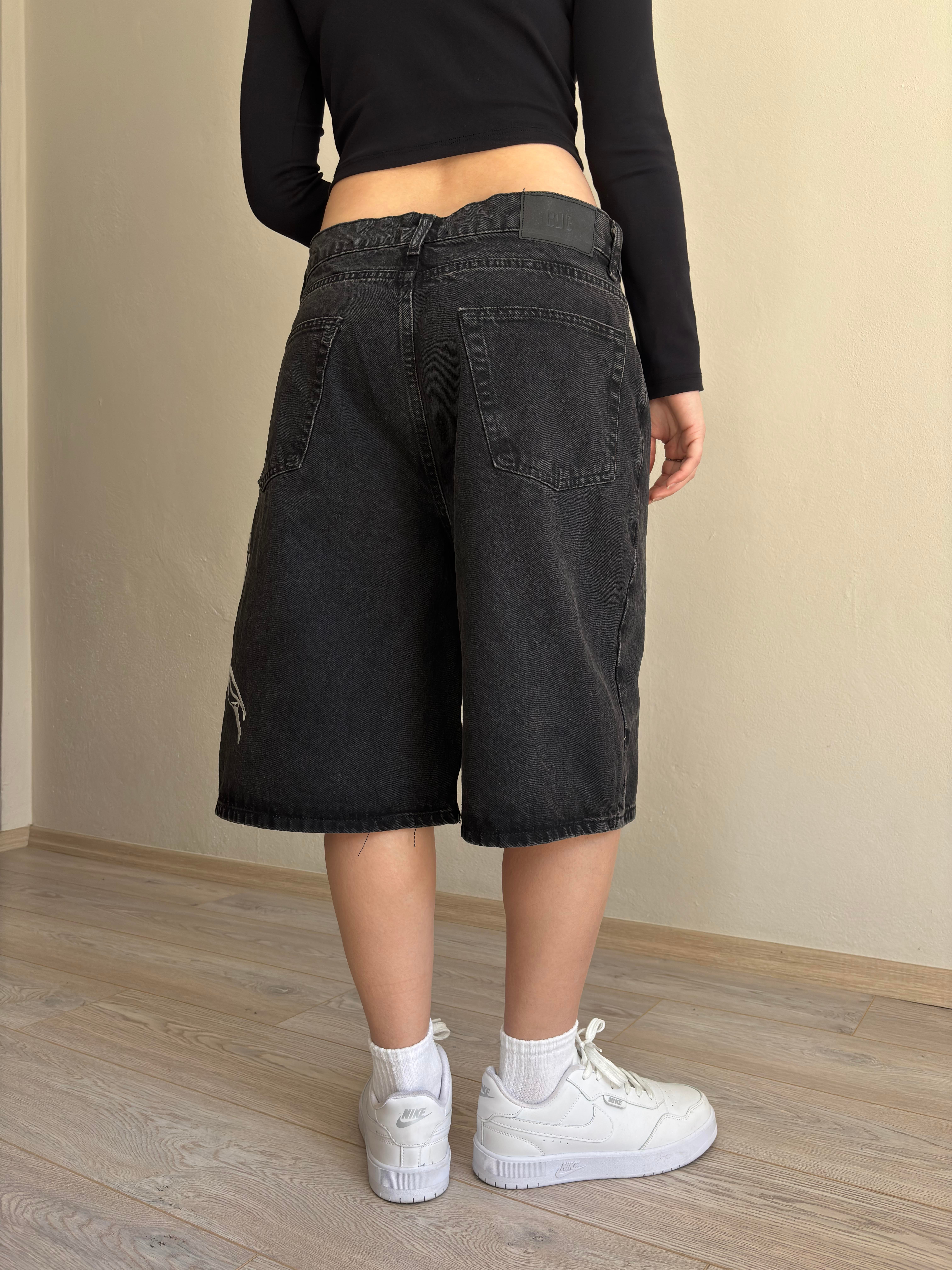 Premium Jack Washed Black Scorpion Denim Jorts
