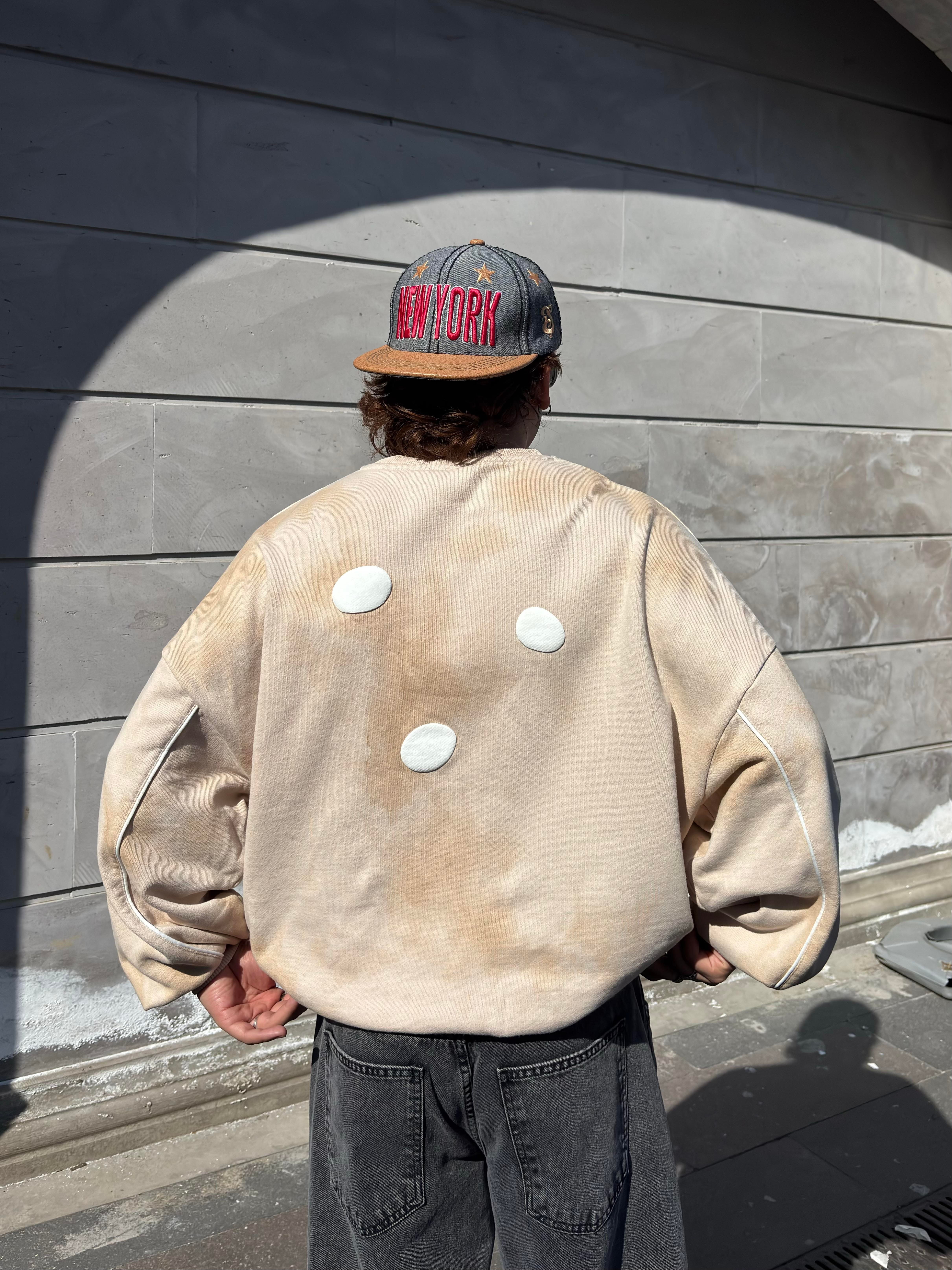Premium Kabartmalı Baskı Form Extreme Oversize Sweat