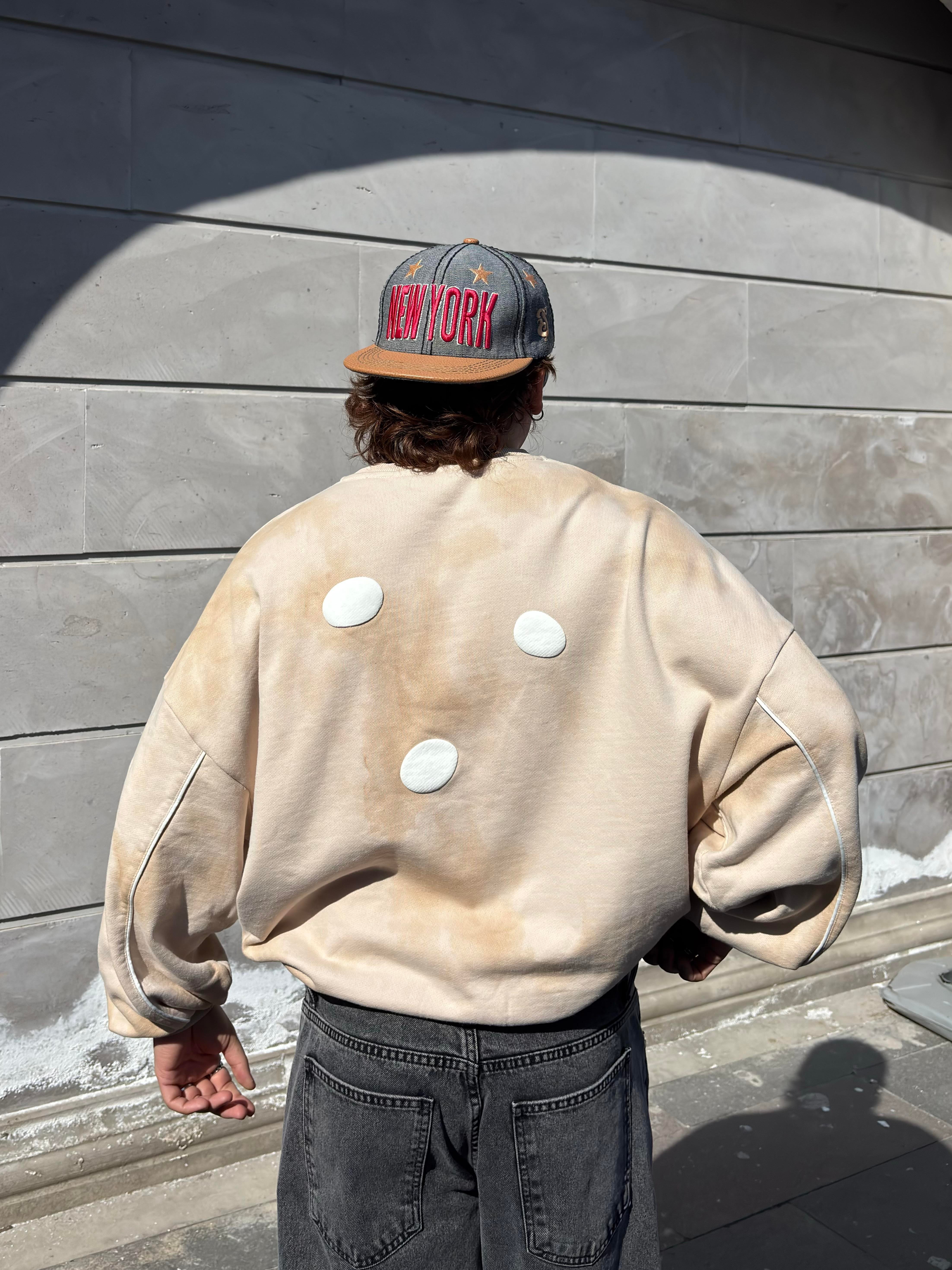 Premium Kabartmalı Baskı Form Extreme Oversize Sweat