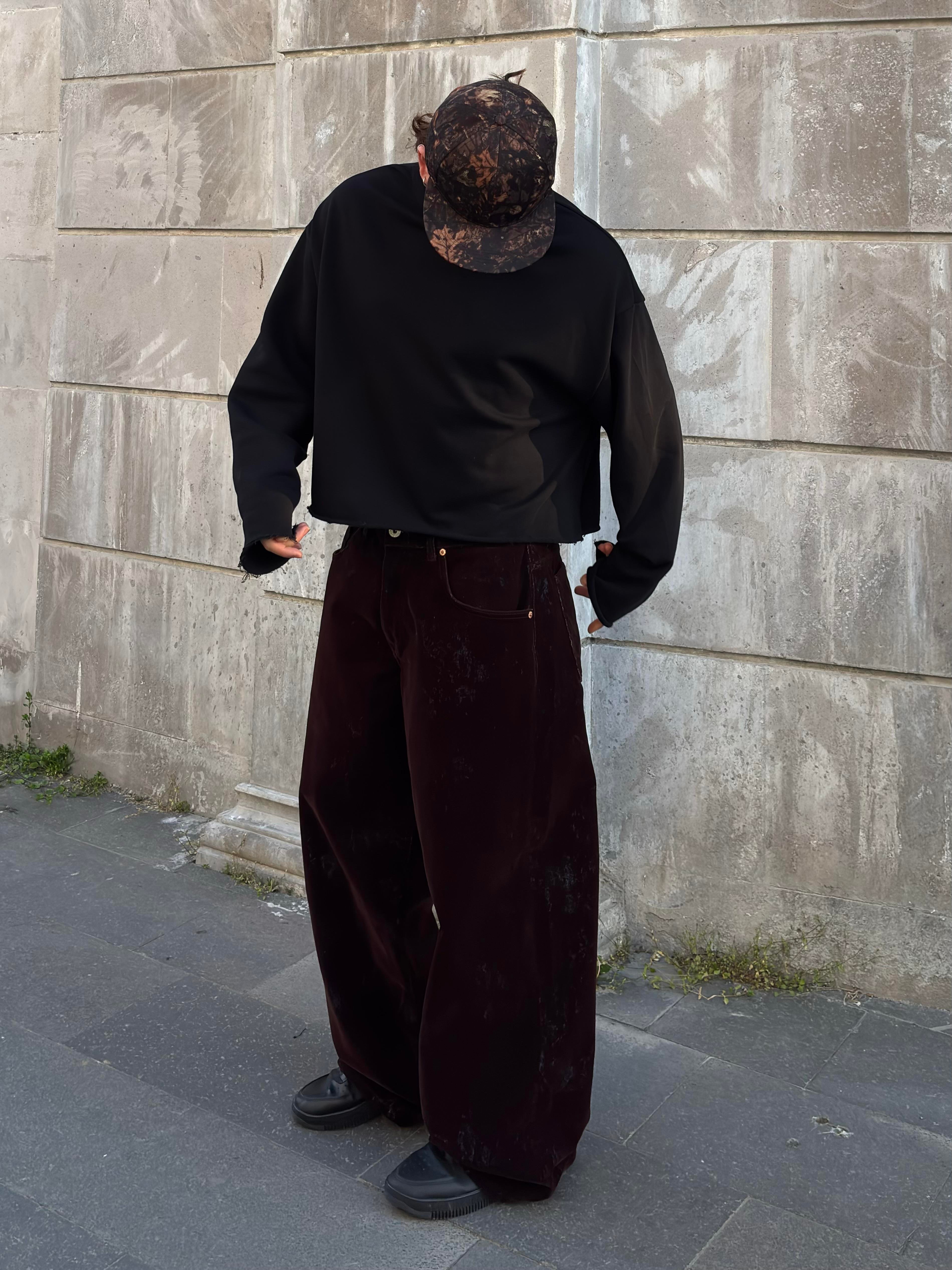 Premium Kadife Kaplama Baggy Jean