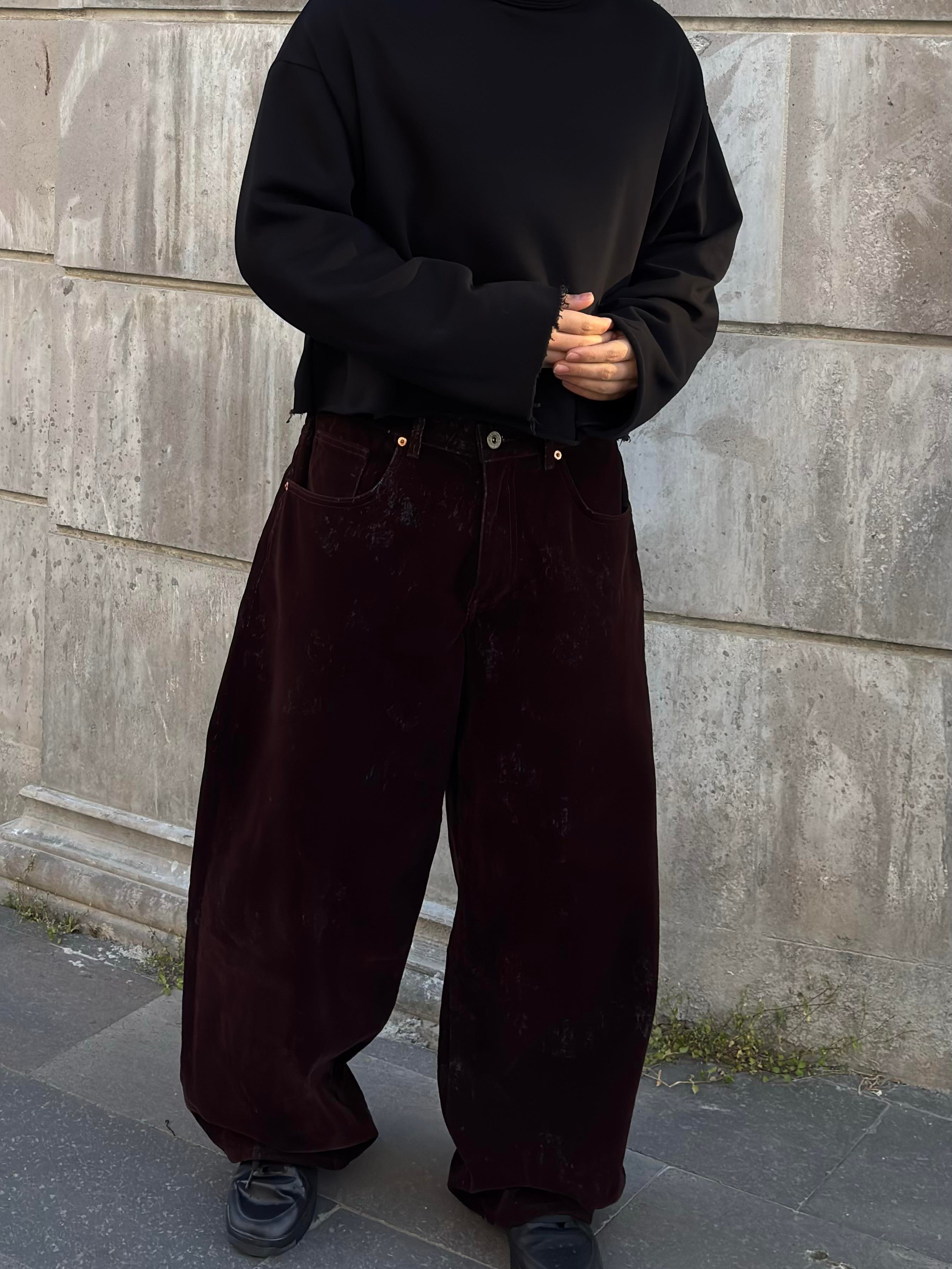 Premium Kadife Kaplama Baggy Jean