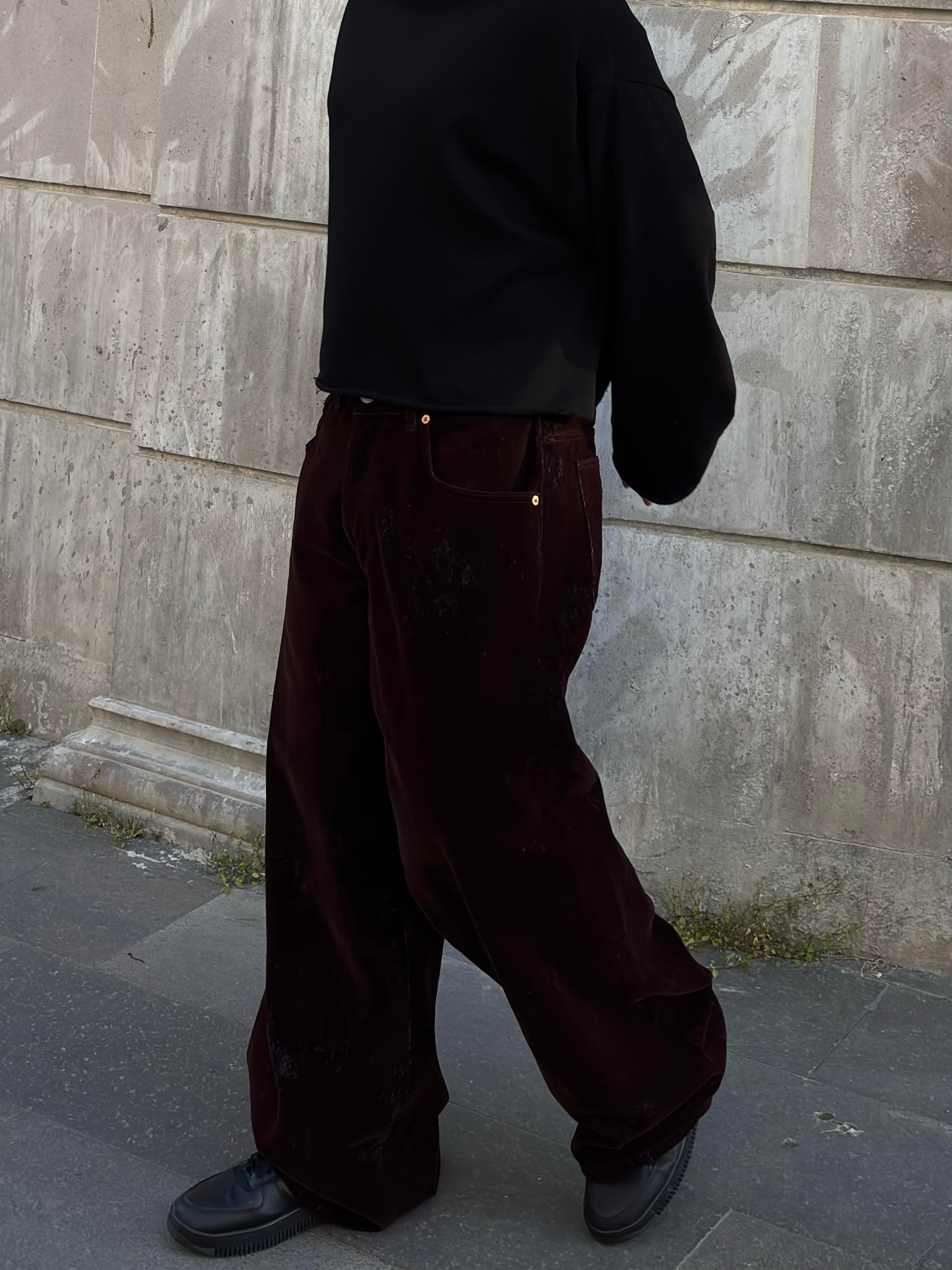 Premium Kadife Kaplama Baggy Jean