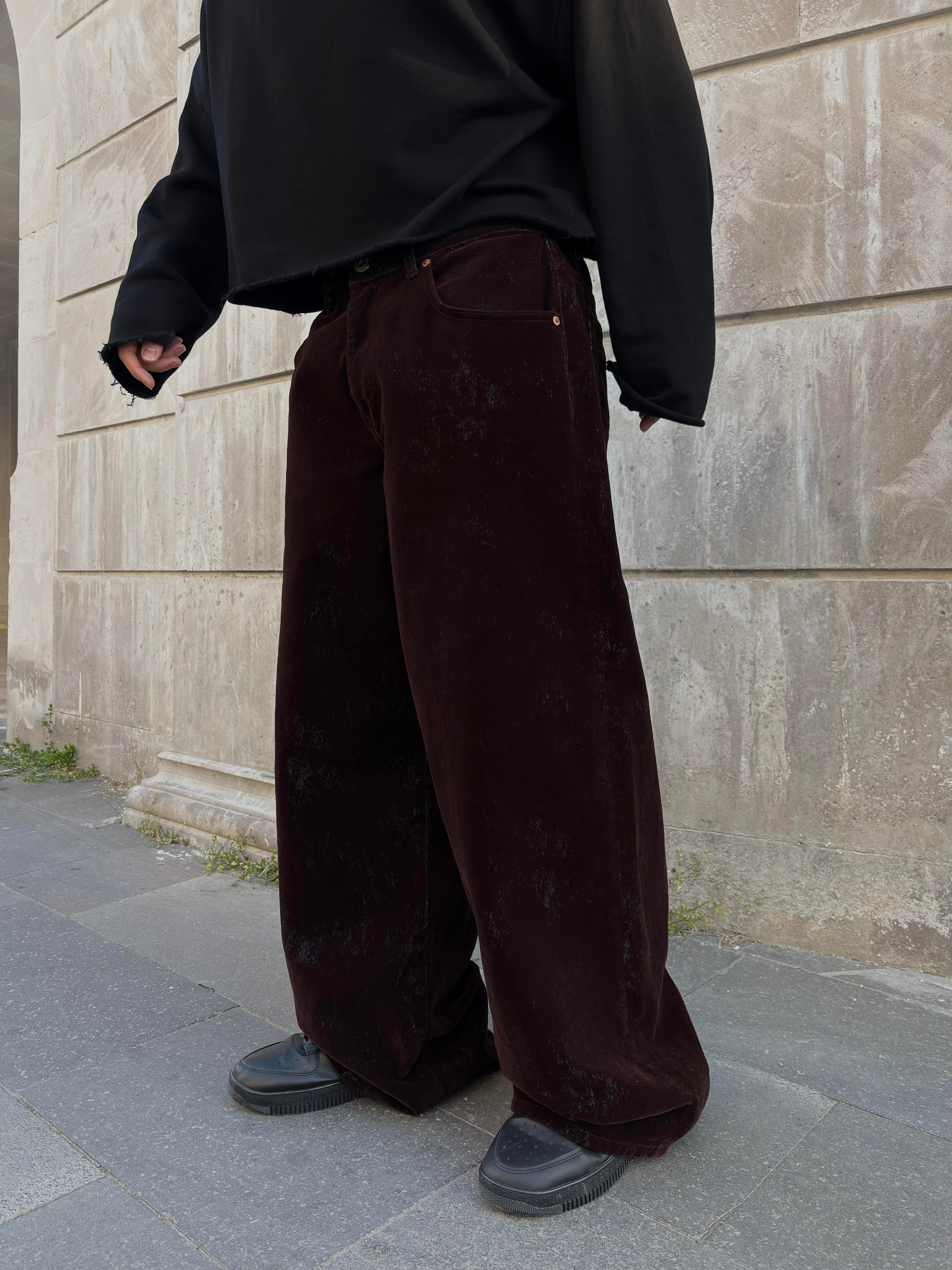Premium Kadife Kaplama Baggy Jean