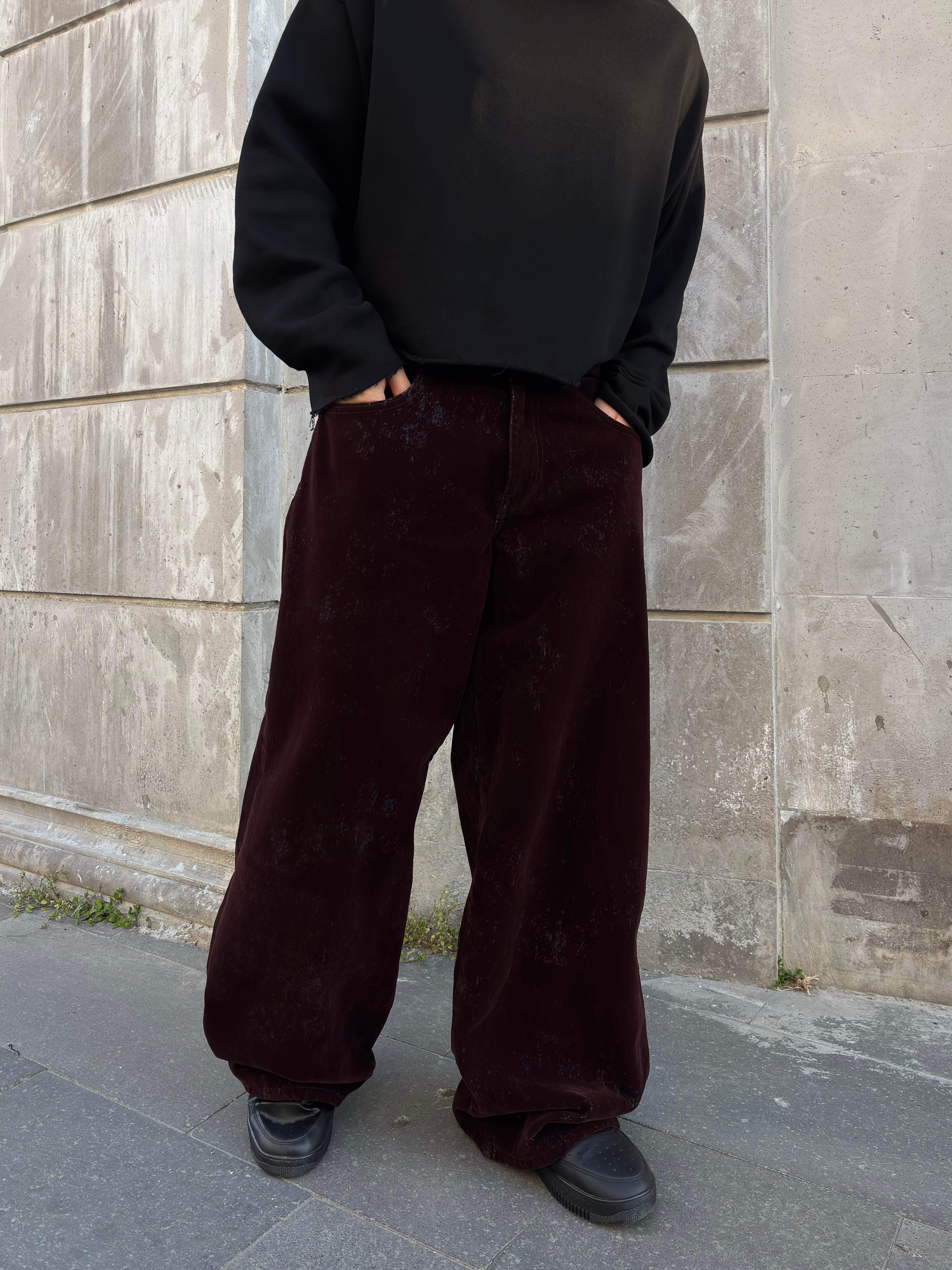 Premium Kadife Kaplama Baggy Jean