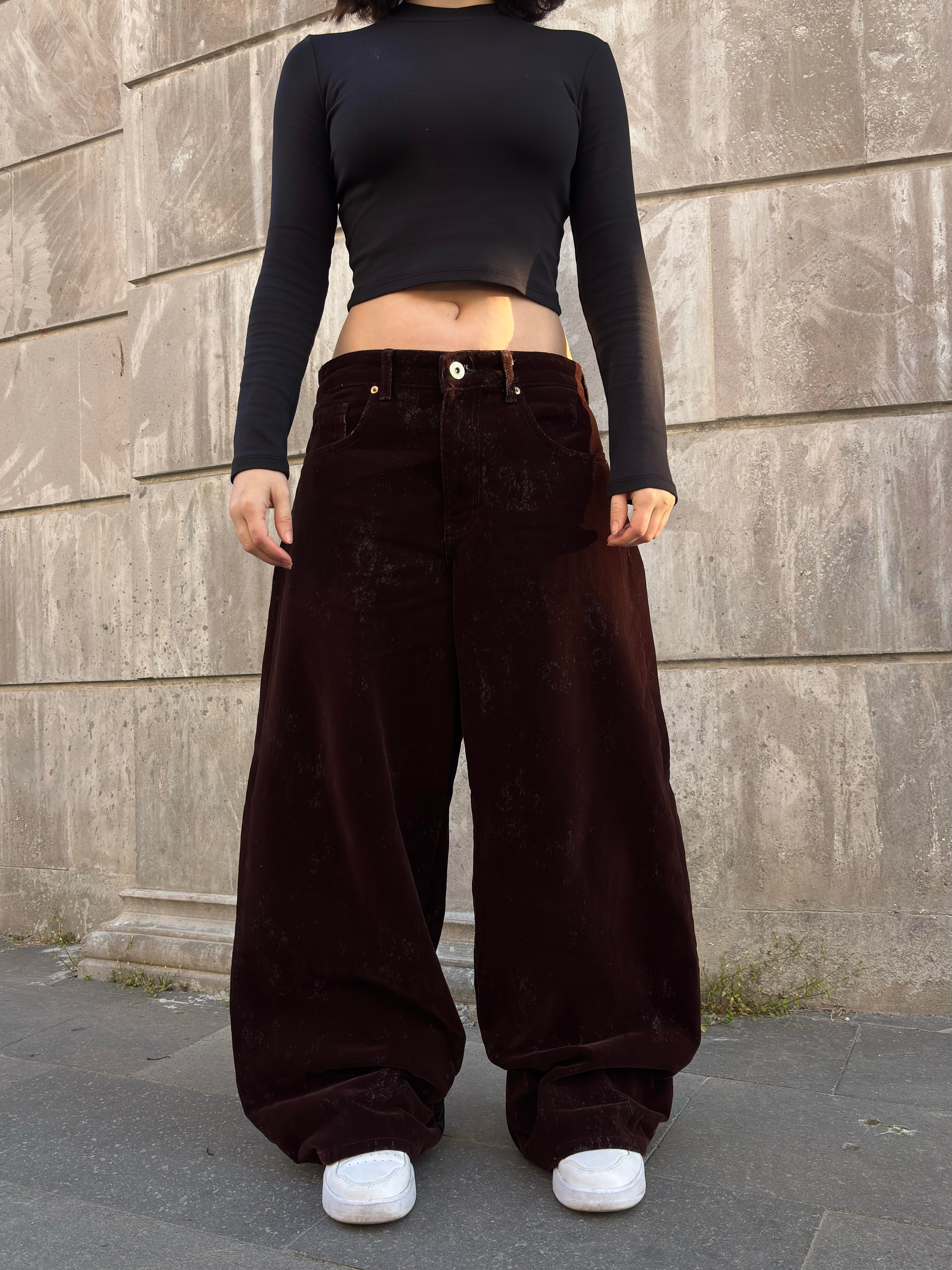 Premium Kadife Kaplama Baggy Jean