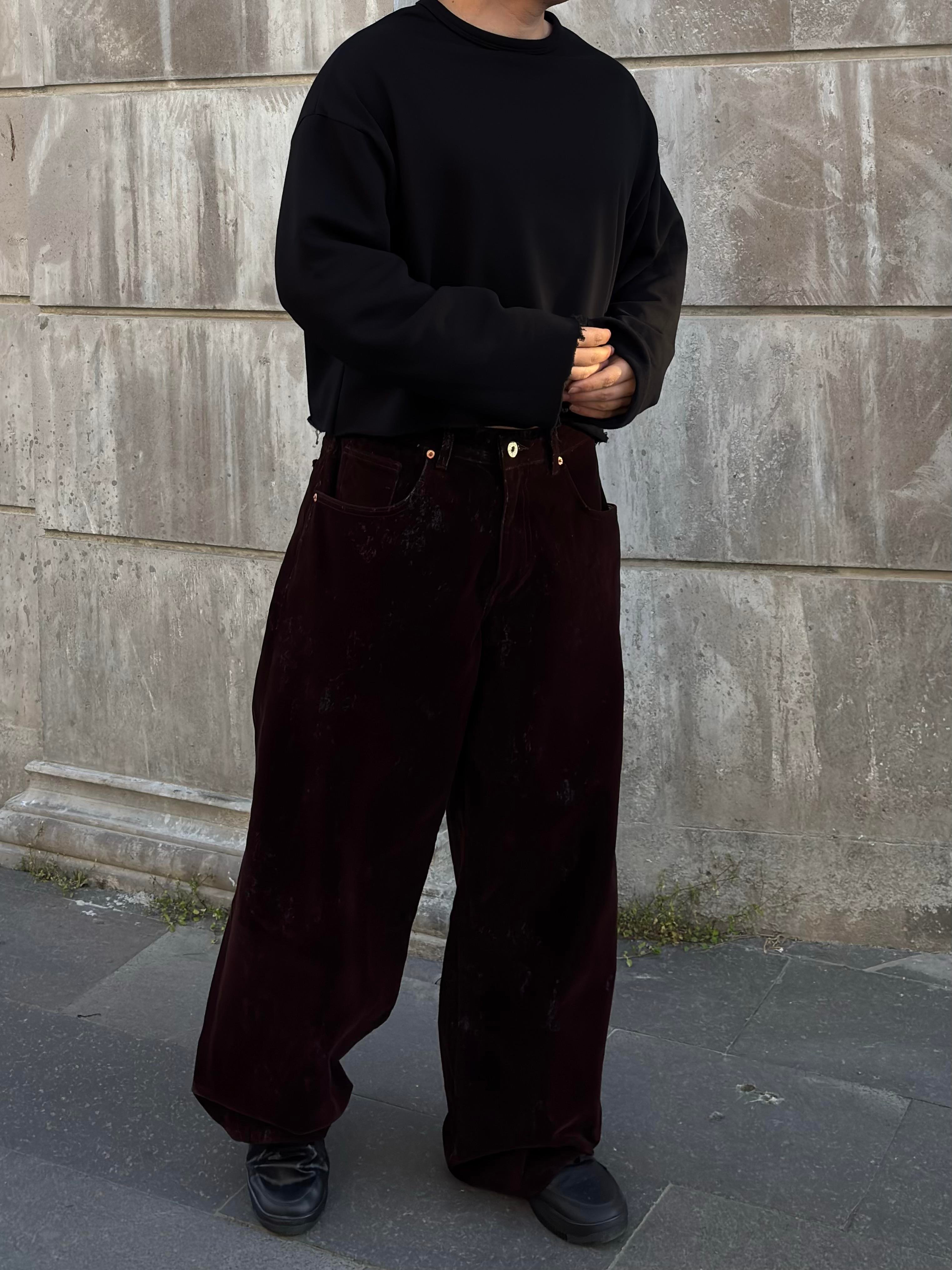 Premium Kadife Kaplama Baggy Jean