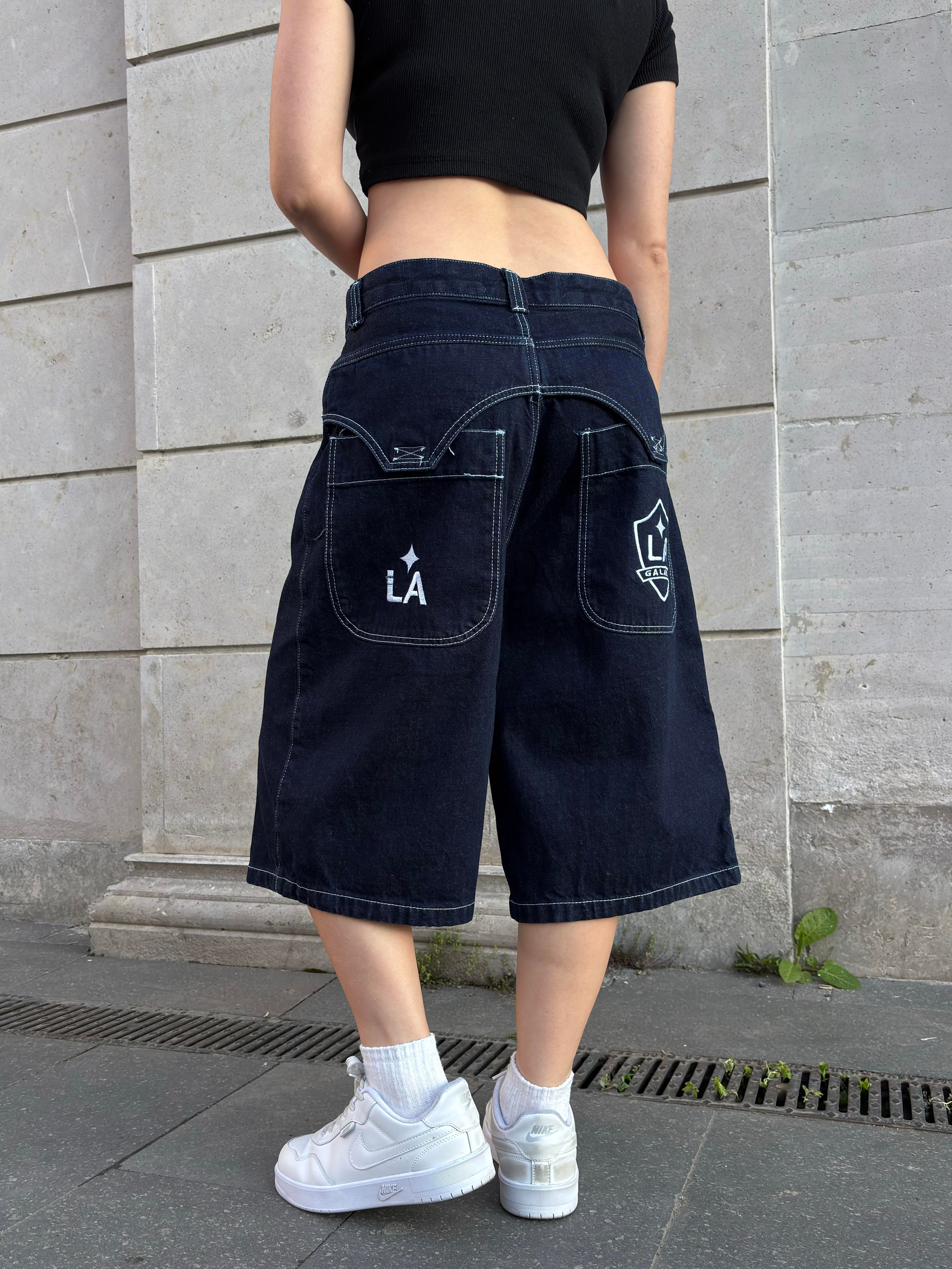 Premium LA Galaxy Nakışlı Baggy Jorts