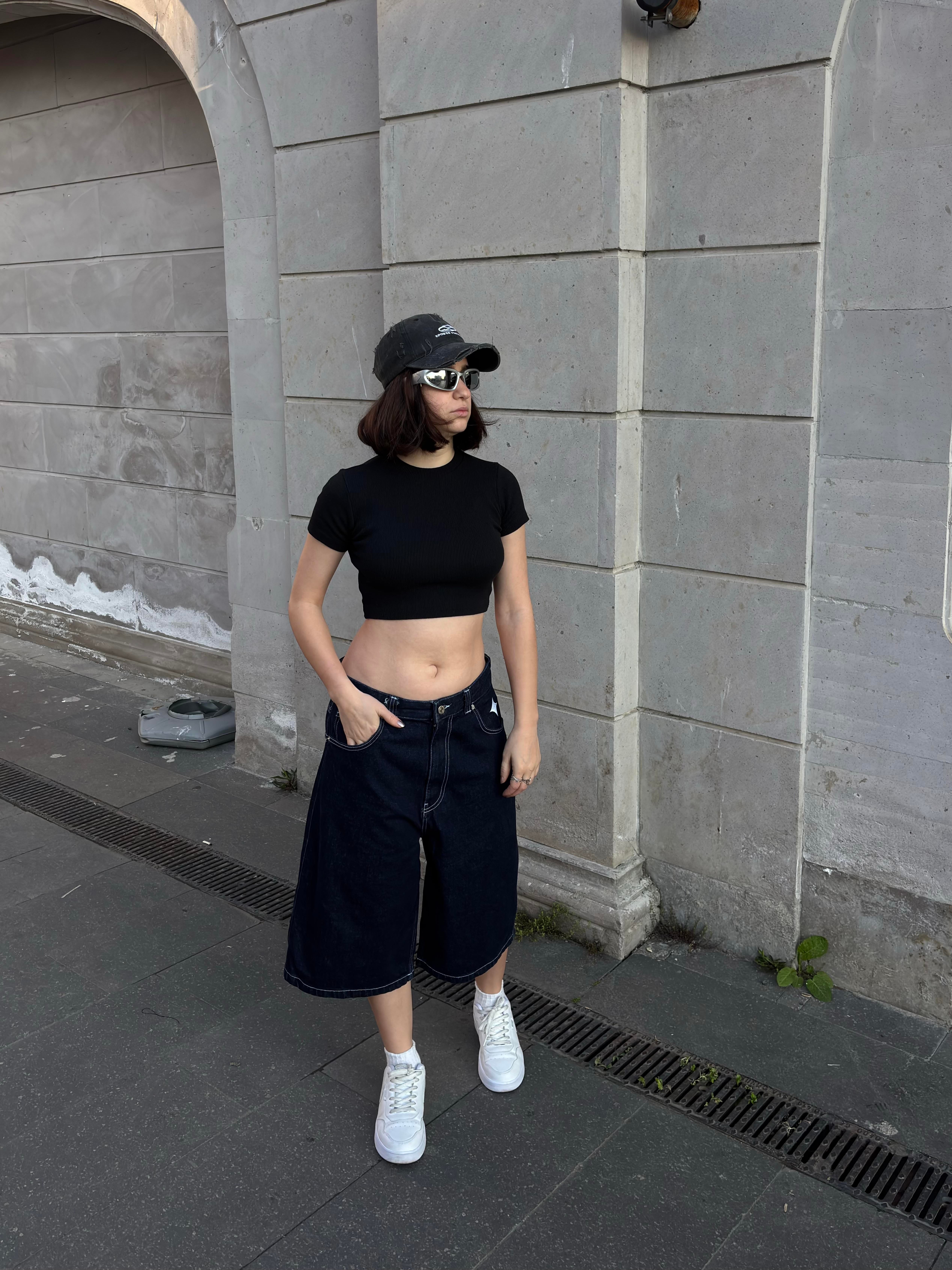 Premium LA Galaxy Nakışlı Baggy Jorts