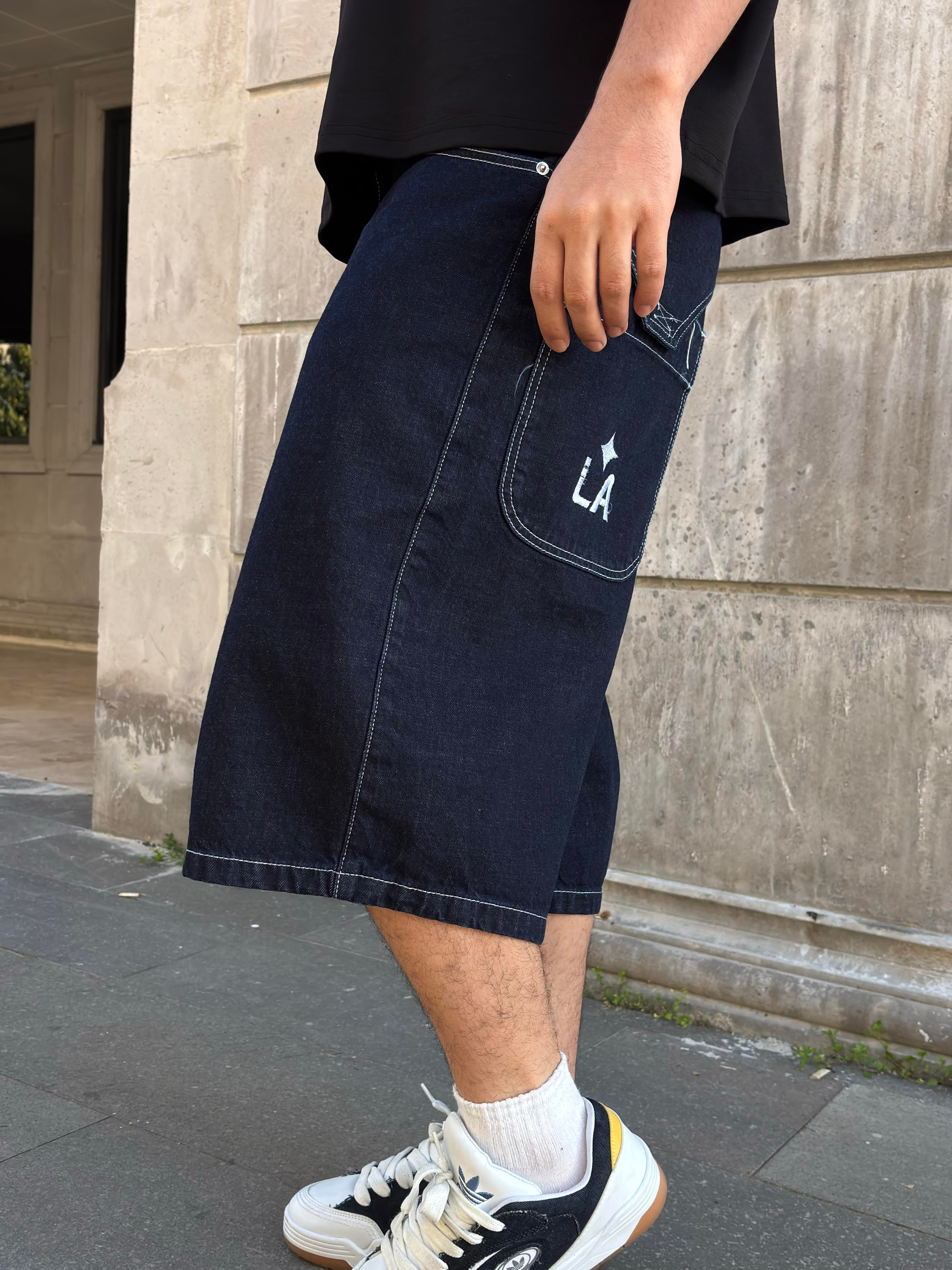 Premium LA Galaxy Nakışlı Baggy Jorts