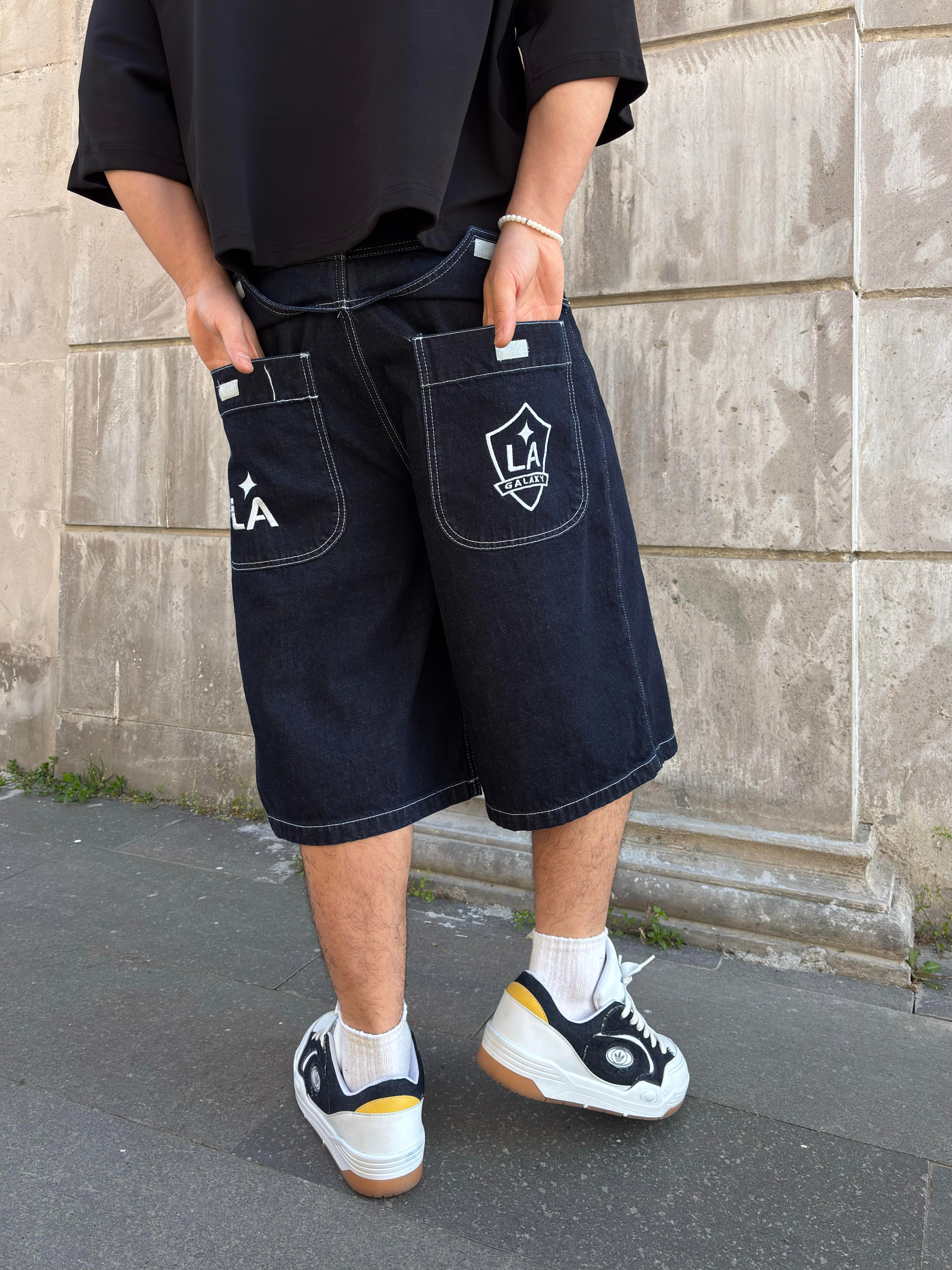 Premium LA Galaxy Nakışlı Baggy Jorts