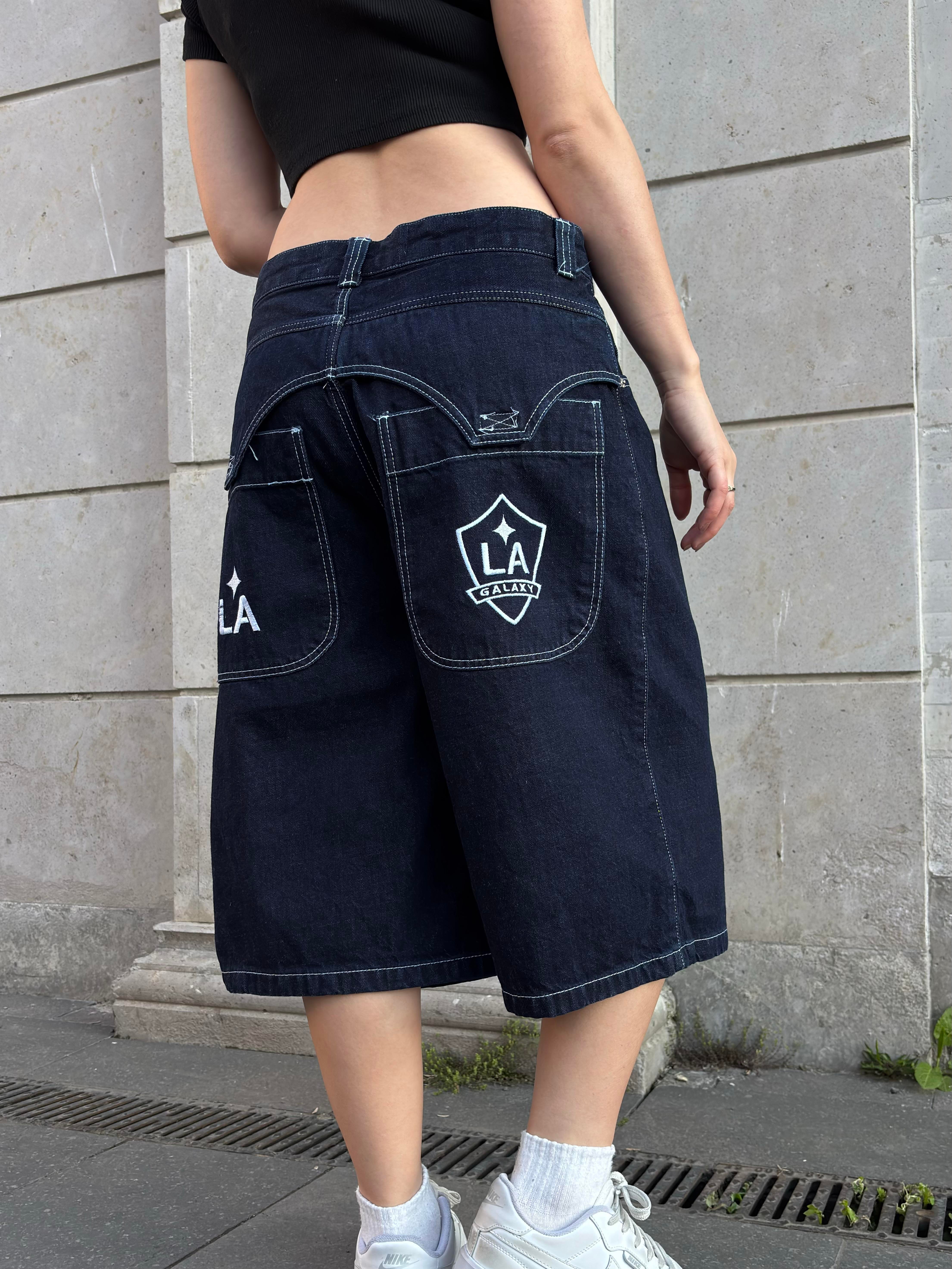 Premium LA Galaxy Nakışlı Baggy Jorts
