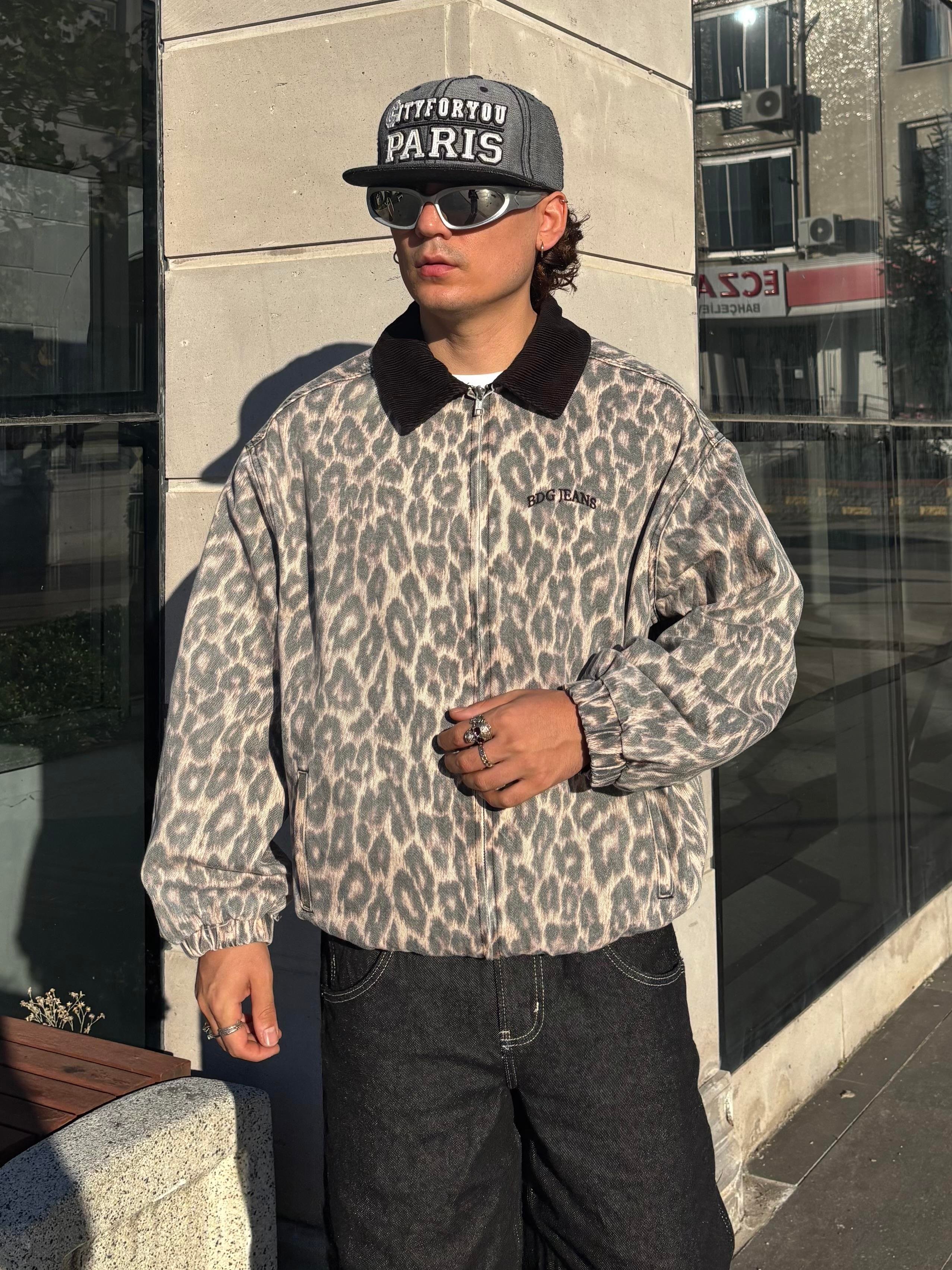 Premium Leopard Print Bomber Jacket
