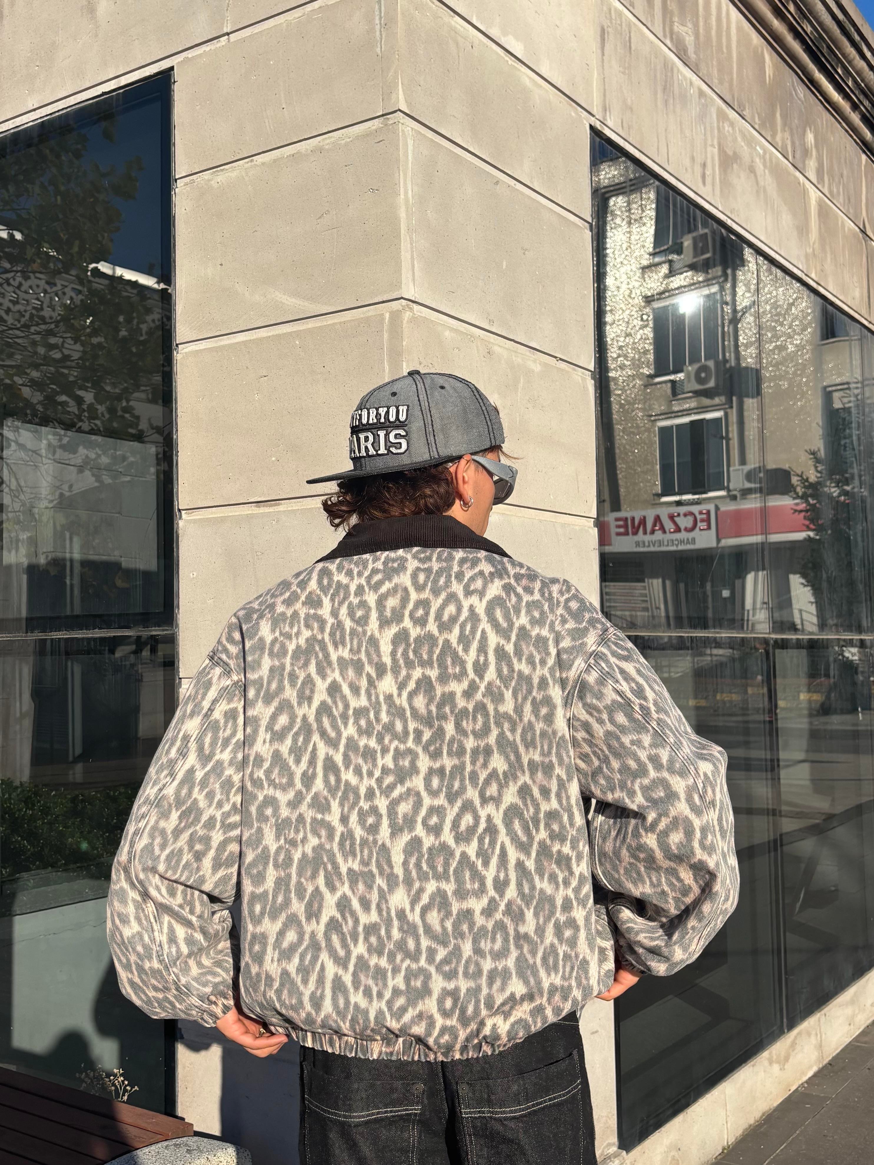 Premium Leopard Print Bomber Jacket