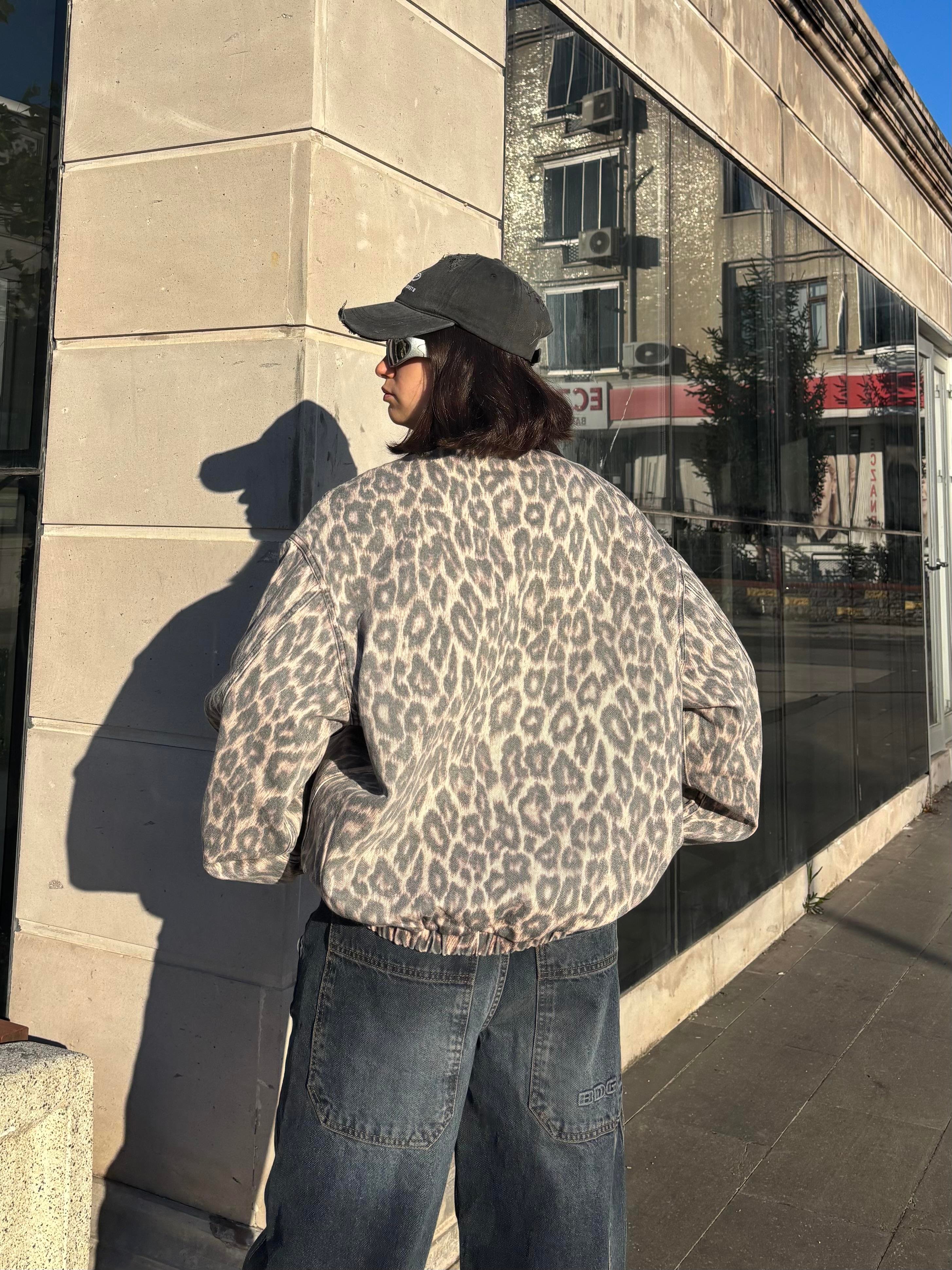 Premium Leopard Print Bomber Jacket