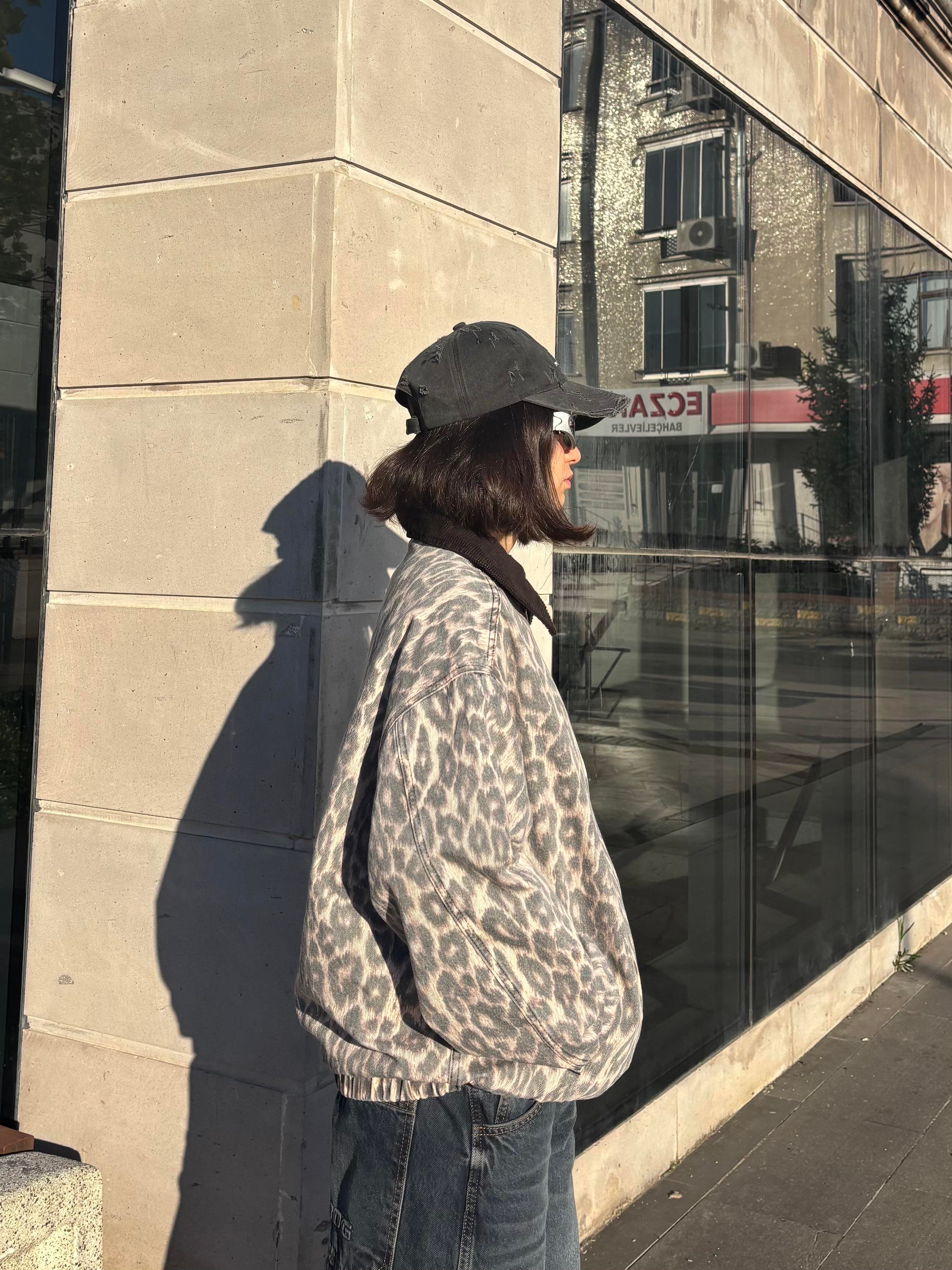 Premium Leopard Print Bomber Jacket