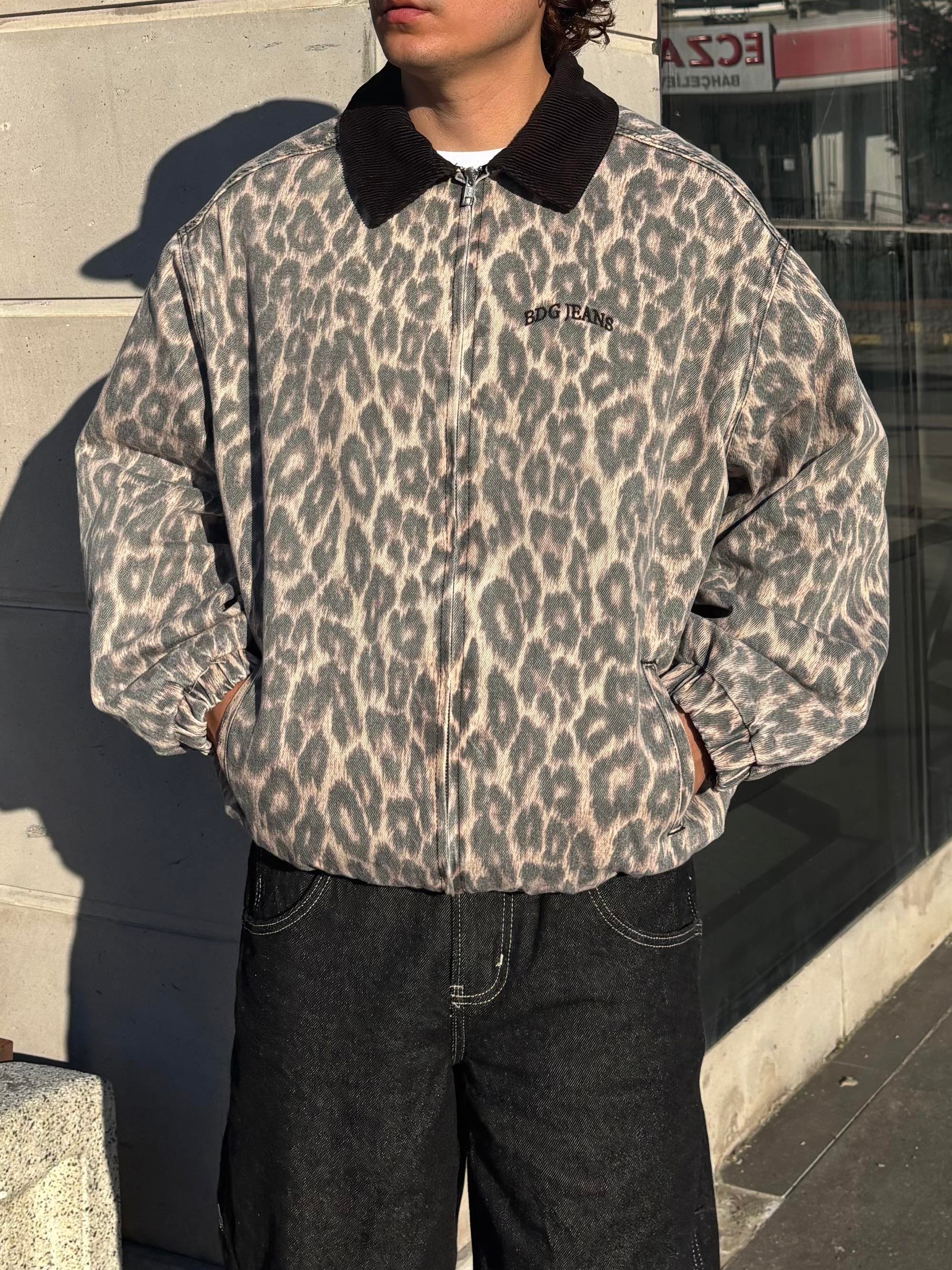 Premium Leopard Print Bomber Jacket