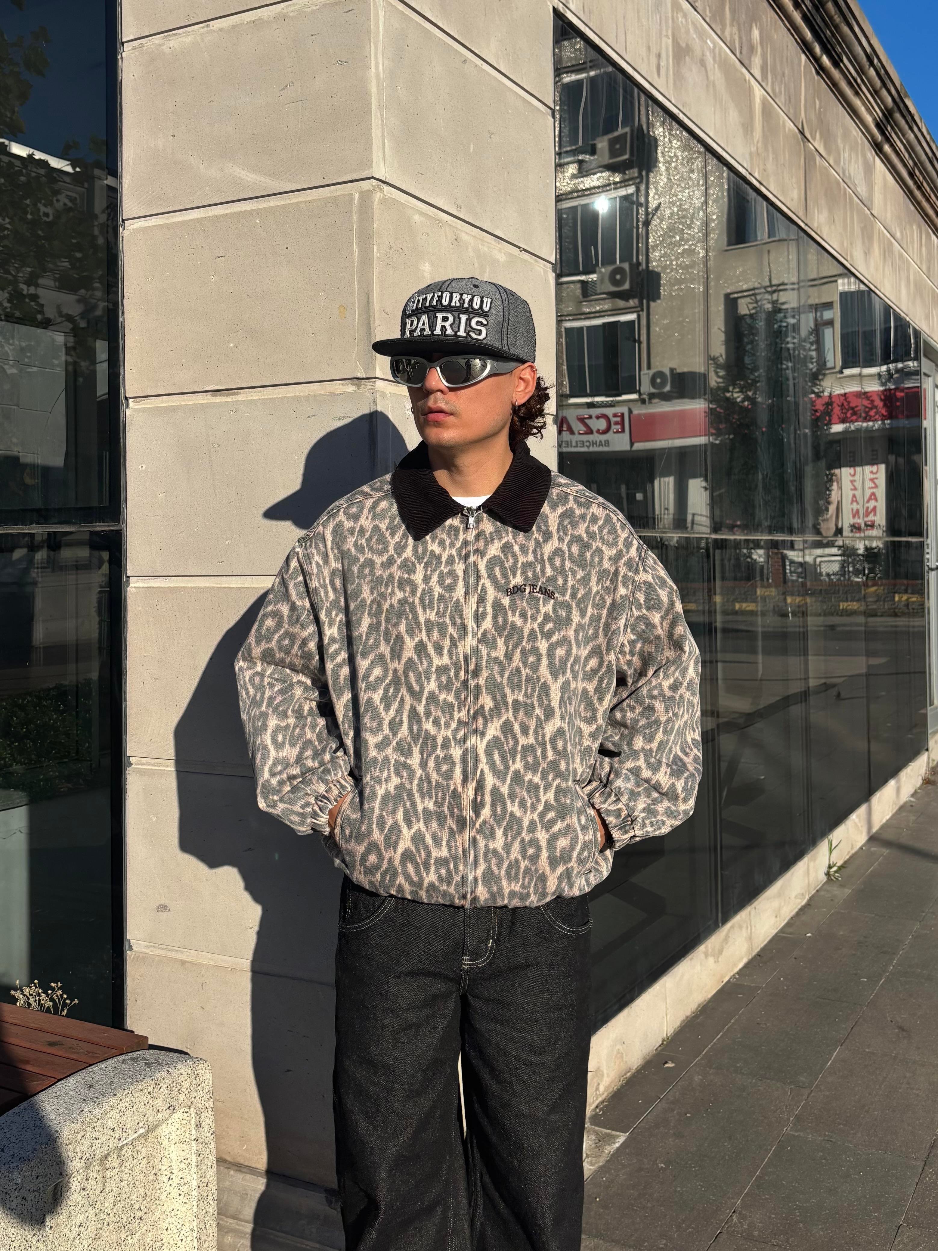 Premium Leopard Print Bomber Jacket
