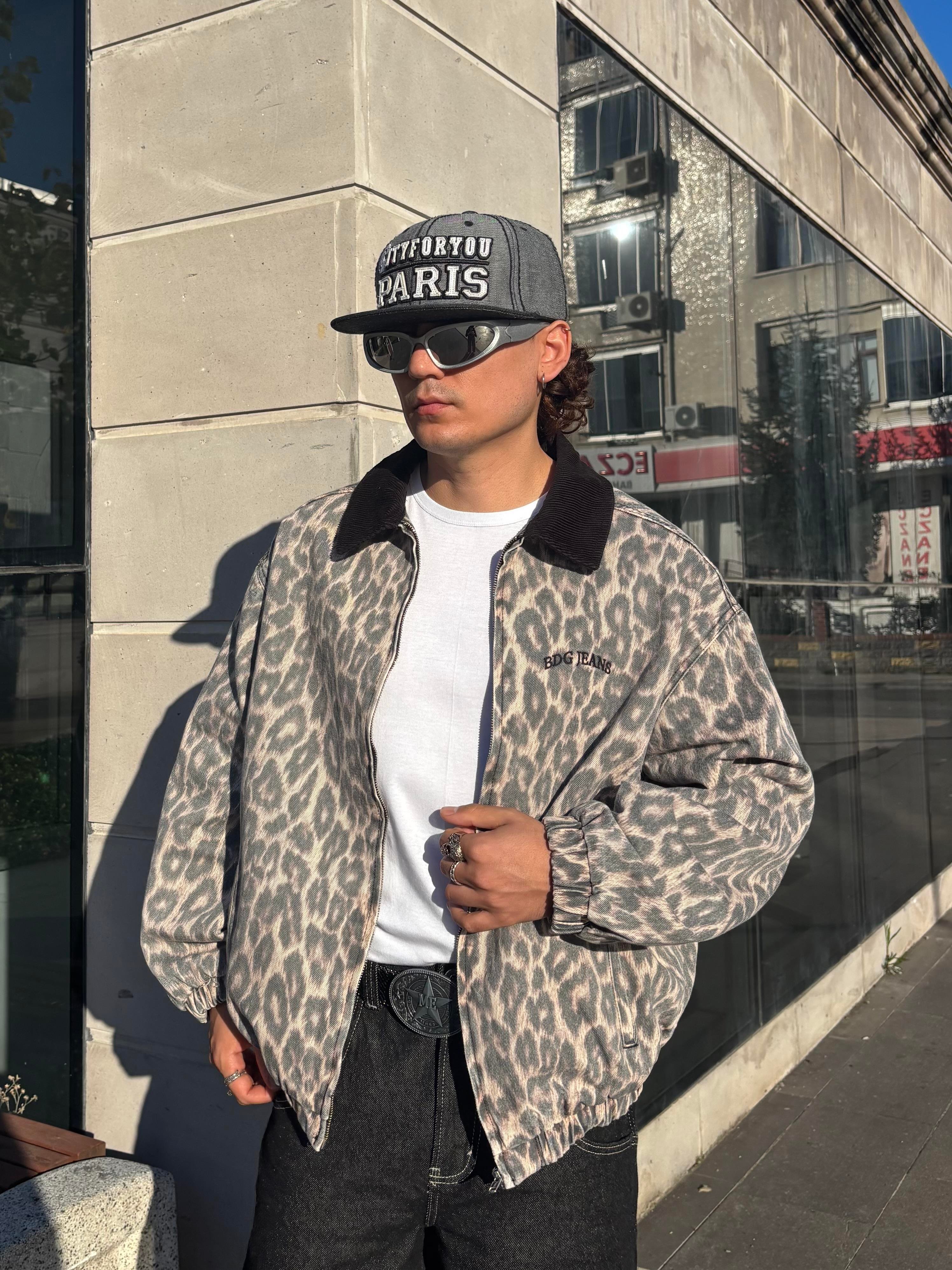 Premium Leopard Print Bomber Jacket