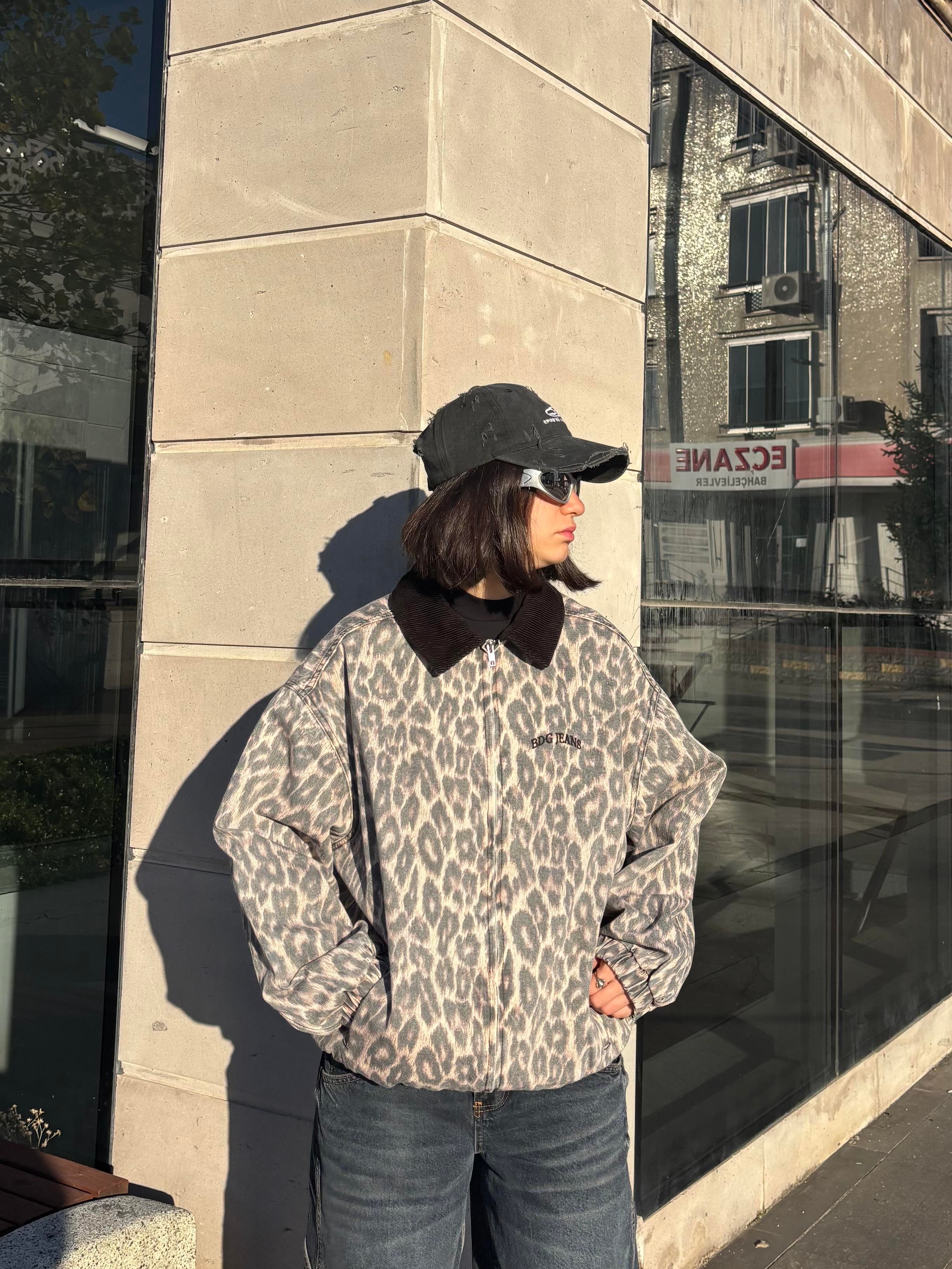Premium Leopard Print Bomber Jacket