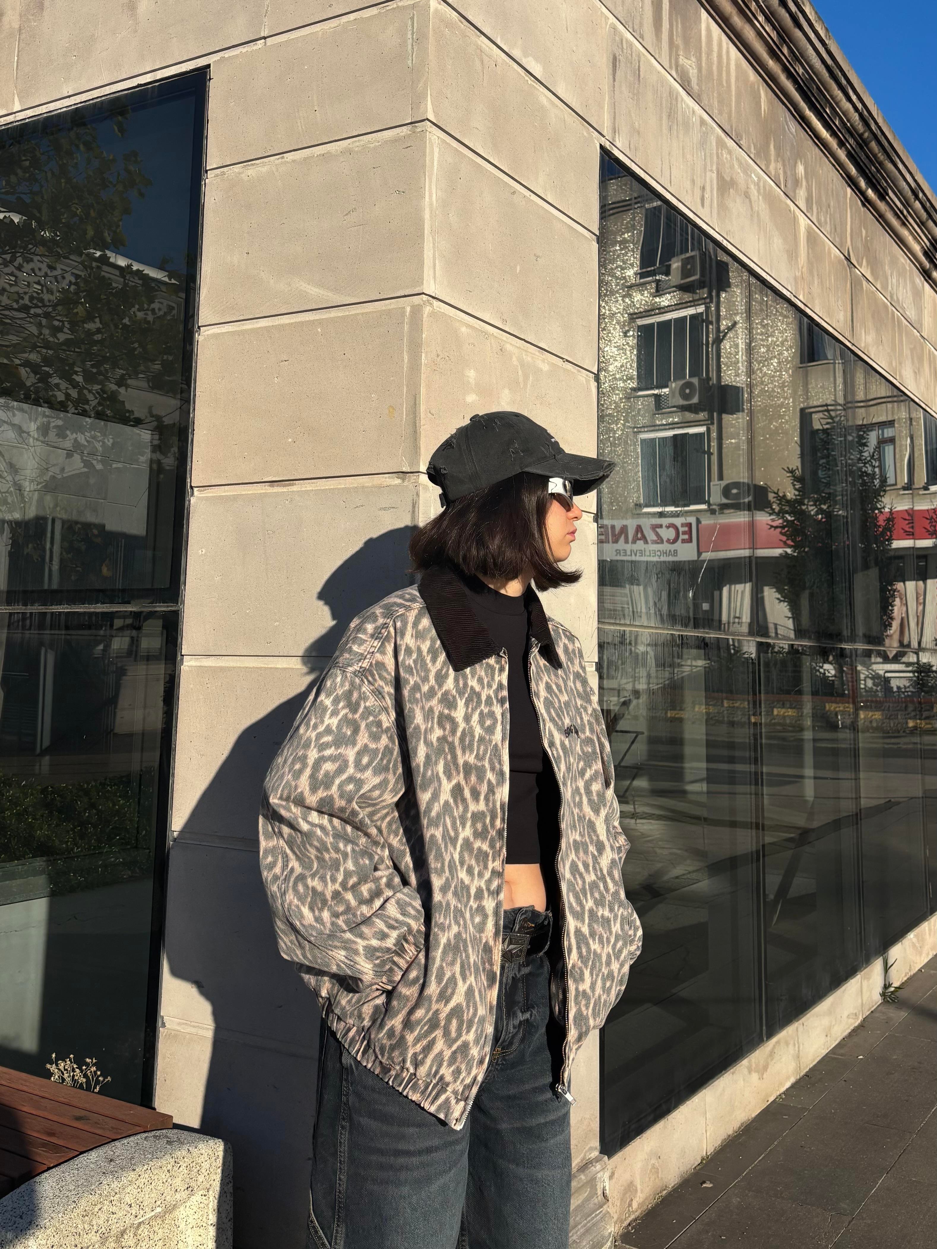 Premium Leopard Print Bomber Jacket