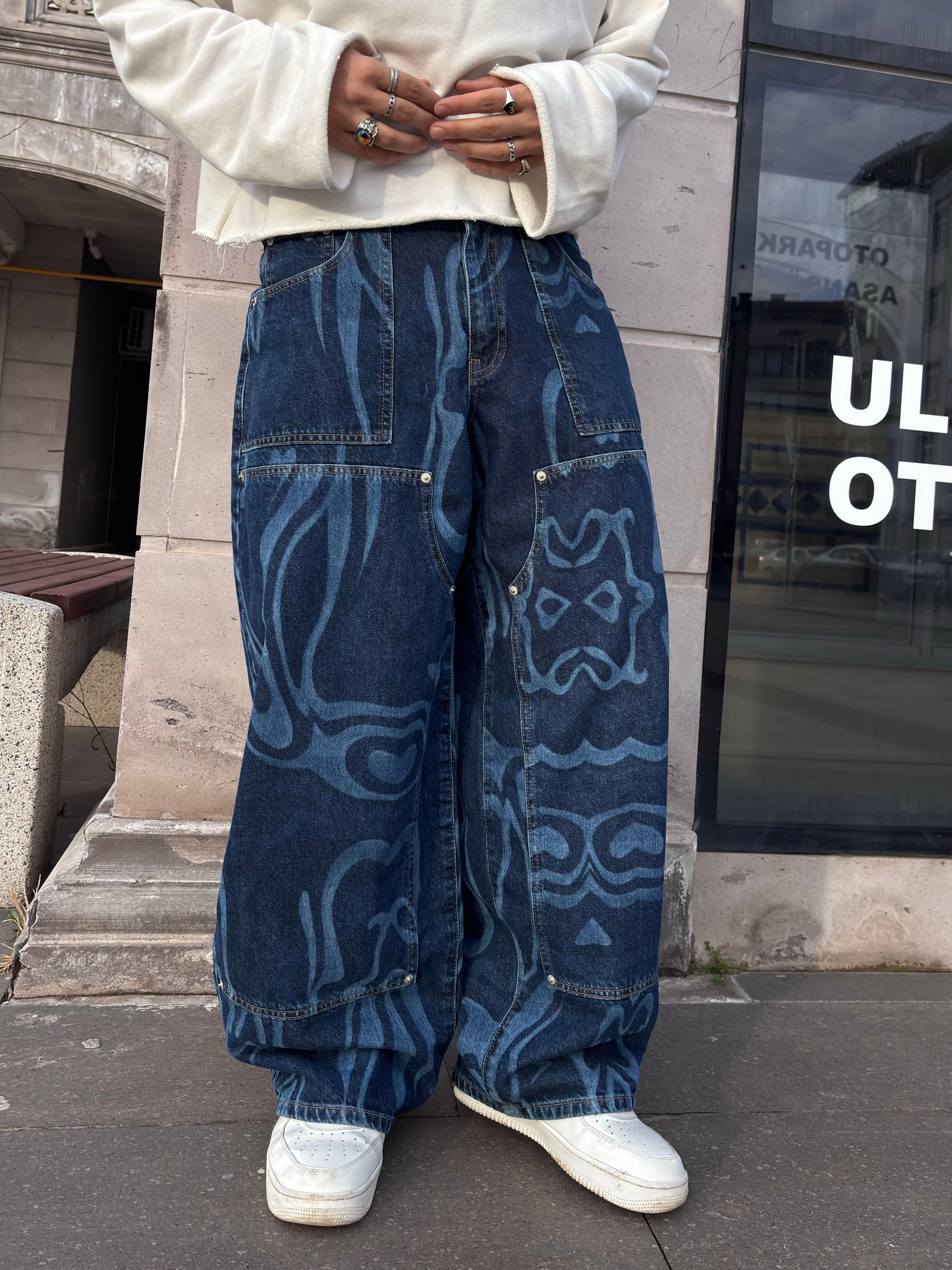 Premium Likit İllüzyon Carperter Ekstreme Baggy Jean