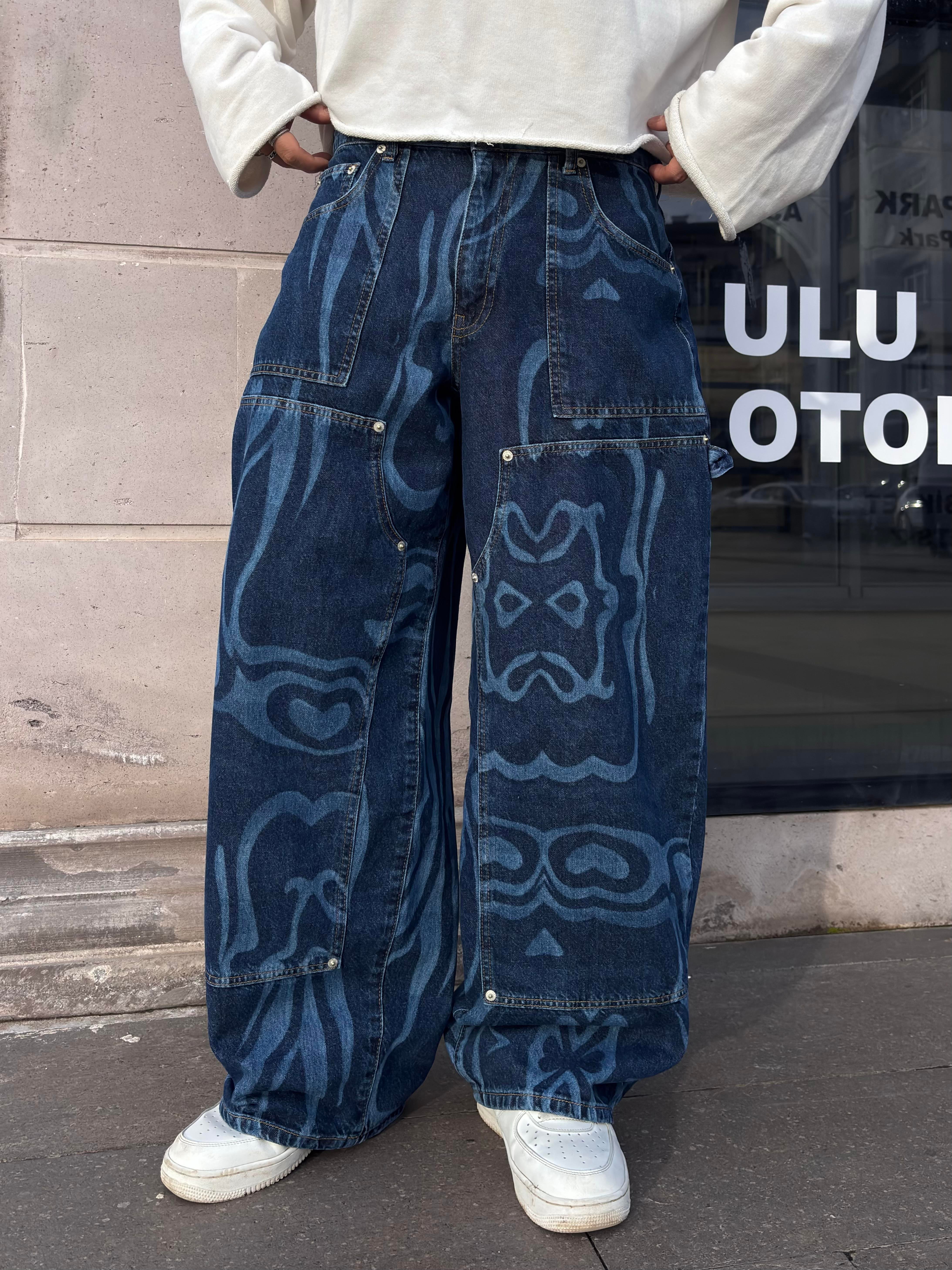 Premium Likit İllüzyon Carperter Ekstreme Baggy Jean