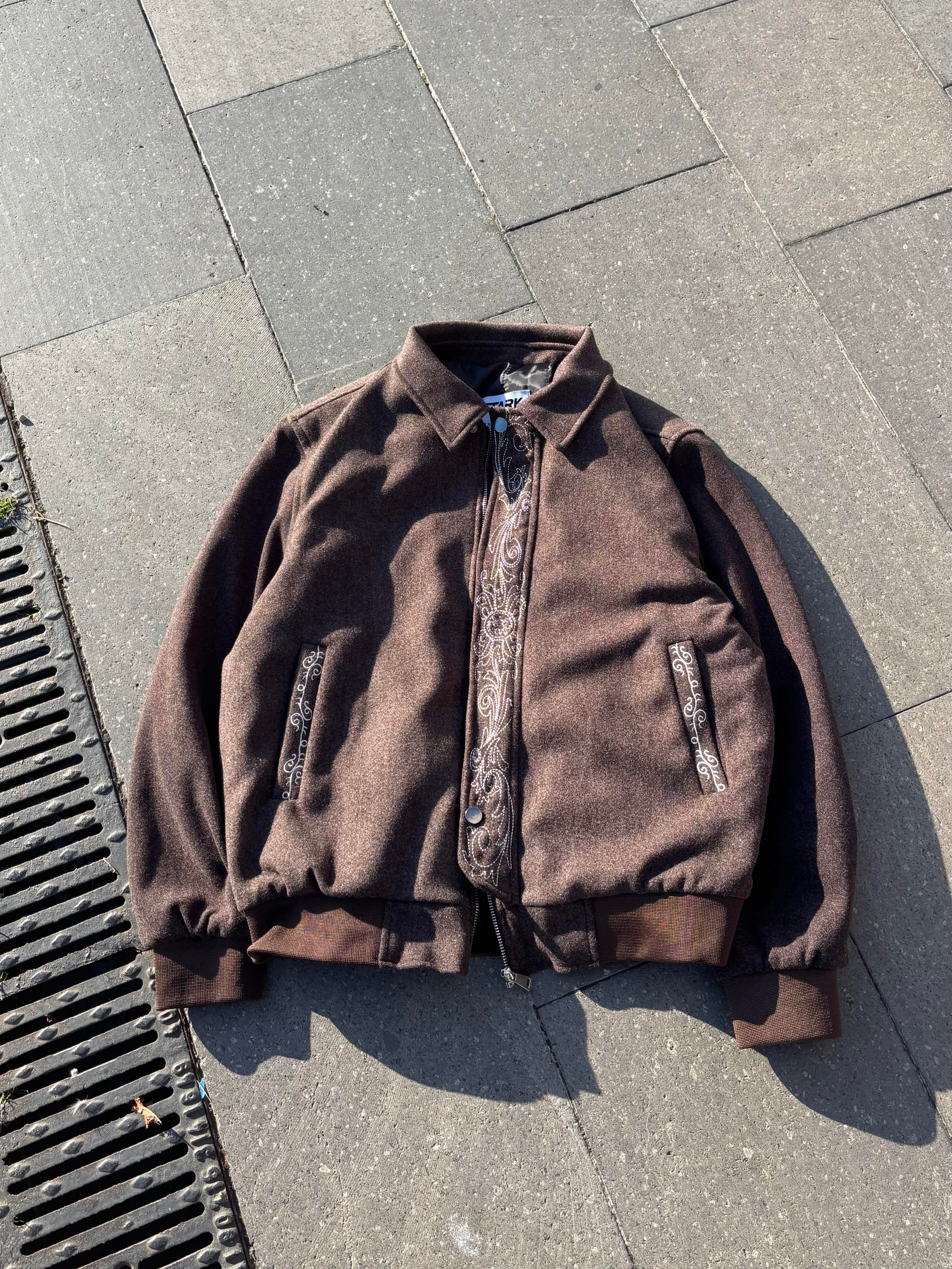 Premium Nakış İşlemeli Brown Western Jacket